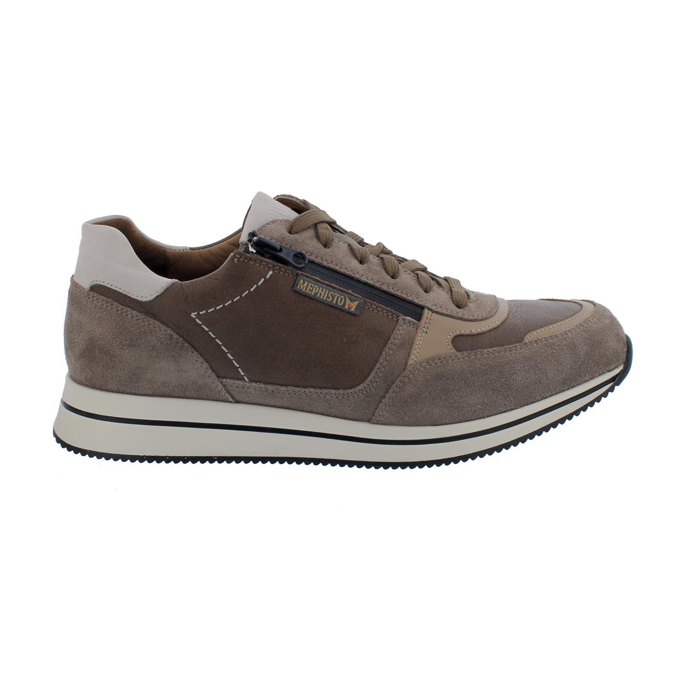Mephisto Gilford Sneaker, (Velours- / Glattleder kombi), Warm Grey (Schnürschuh