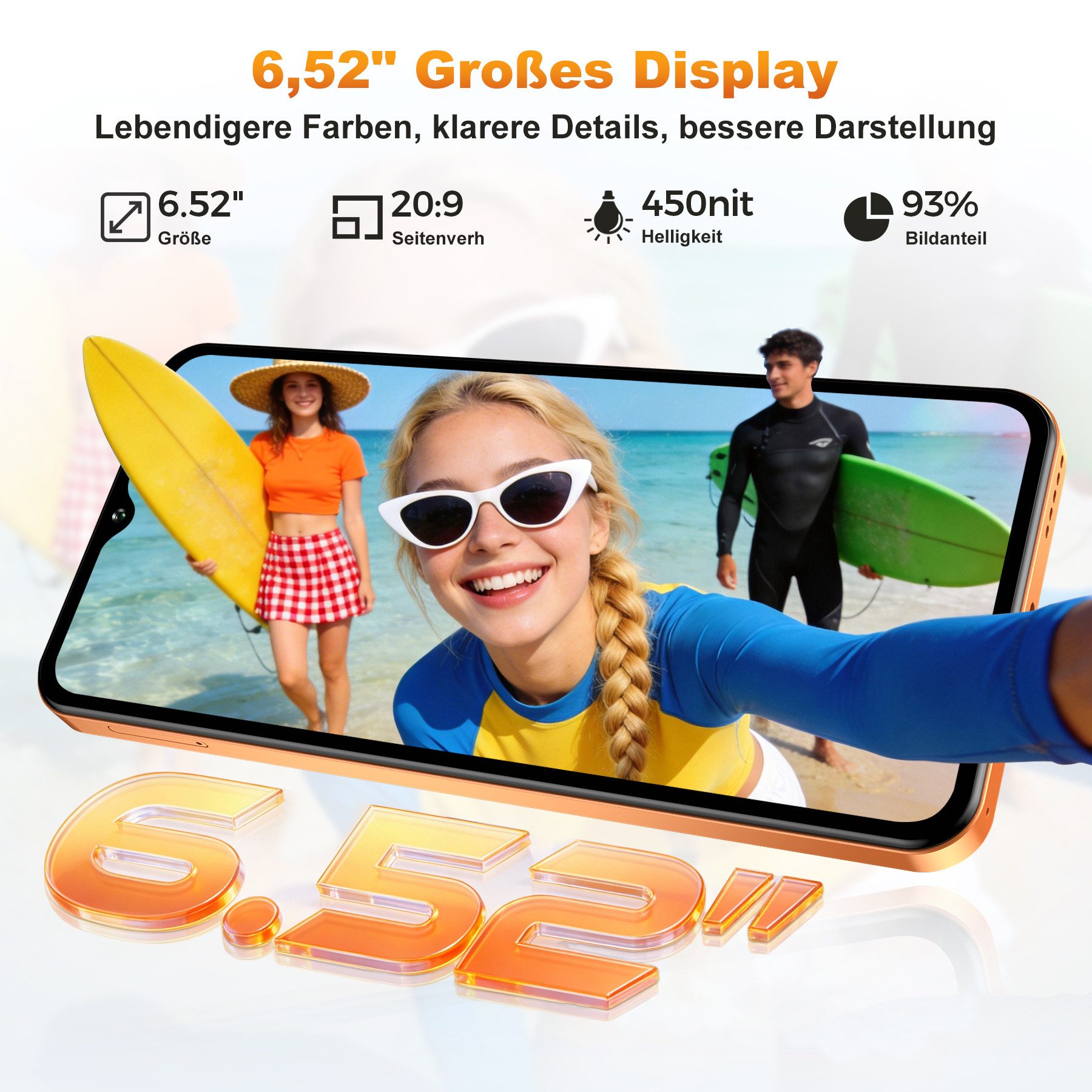 OUKITEL C17 12GB RAM + 32GB ROM/1TB TF, 4G Smartphone (16,56 cm/6.52 Zoll, 32 GB Speicherplatz, 13 MP Kamera, 6.52" HD+ Display, 5000mAh, Android 16, 4G-Dual-SIM, GPS)