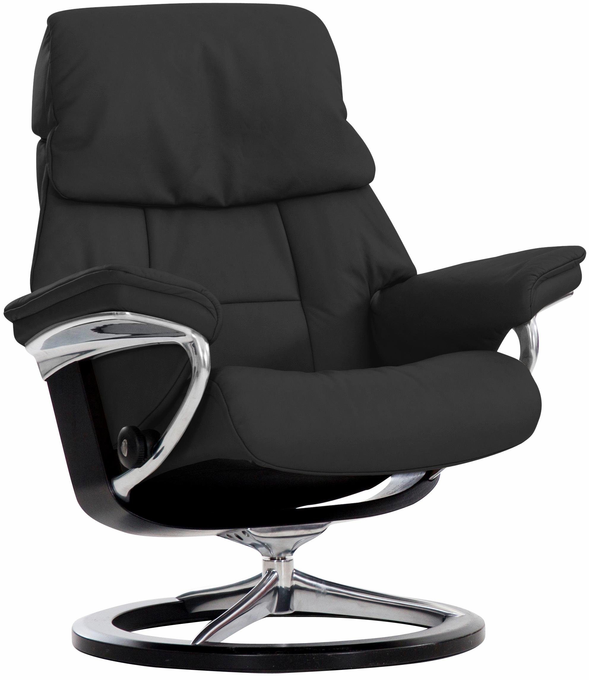 Stressless® Relaxsessel Ruby (Set, Relaxsessel mit Hocker), mit Signature Base, Größe L, Gestell Eiche, Wenge, Braun & Schwarz