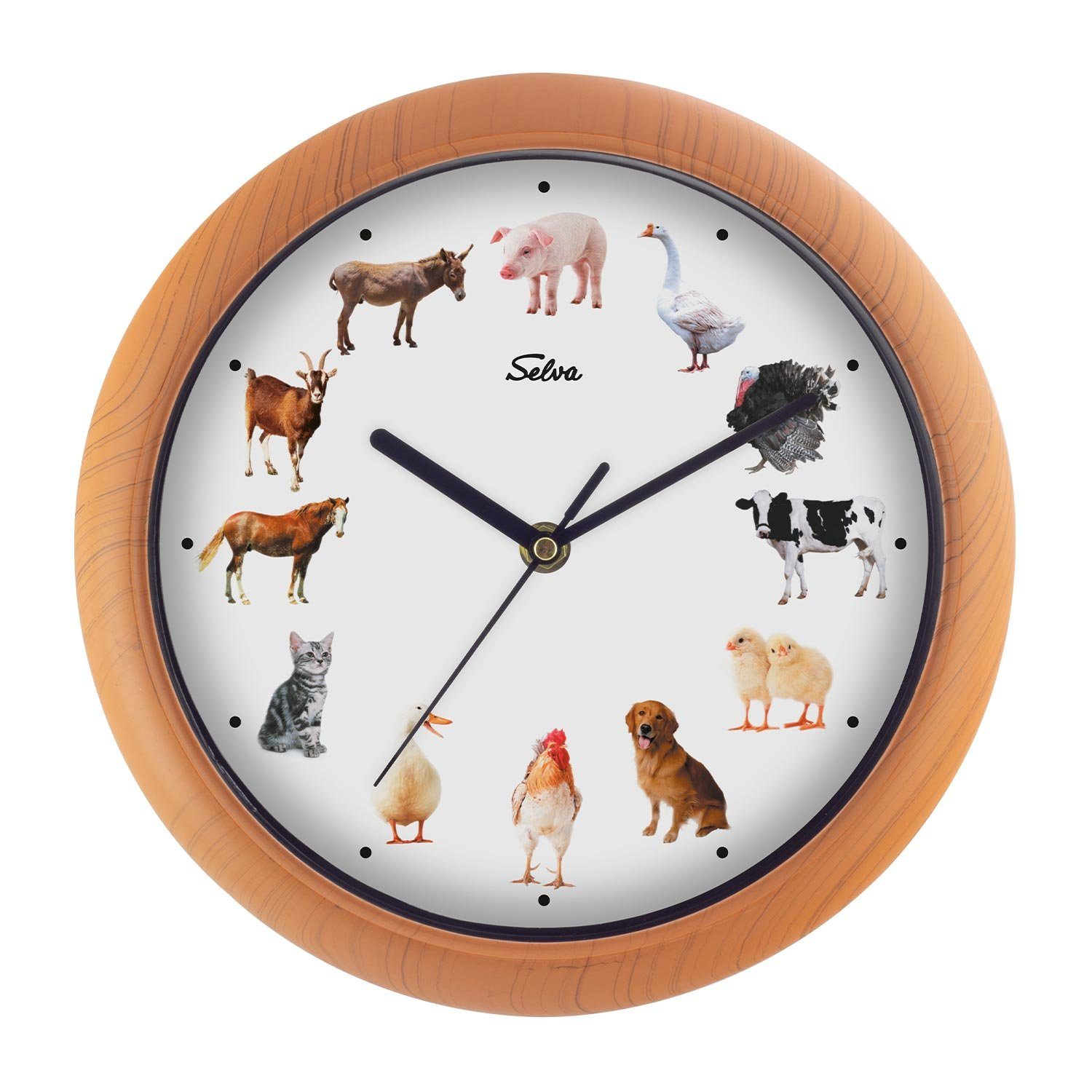 Selva Technik Wanduhr SELVA Hunde-Uhr - EXKLUSIV