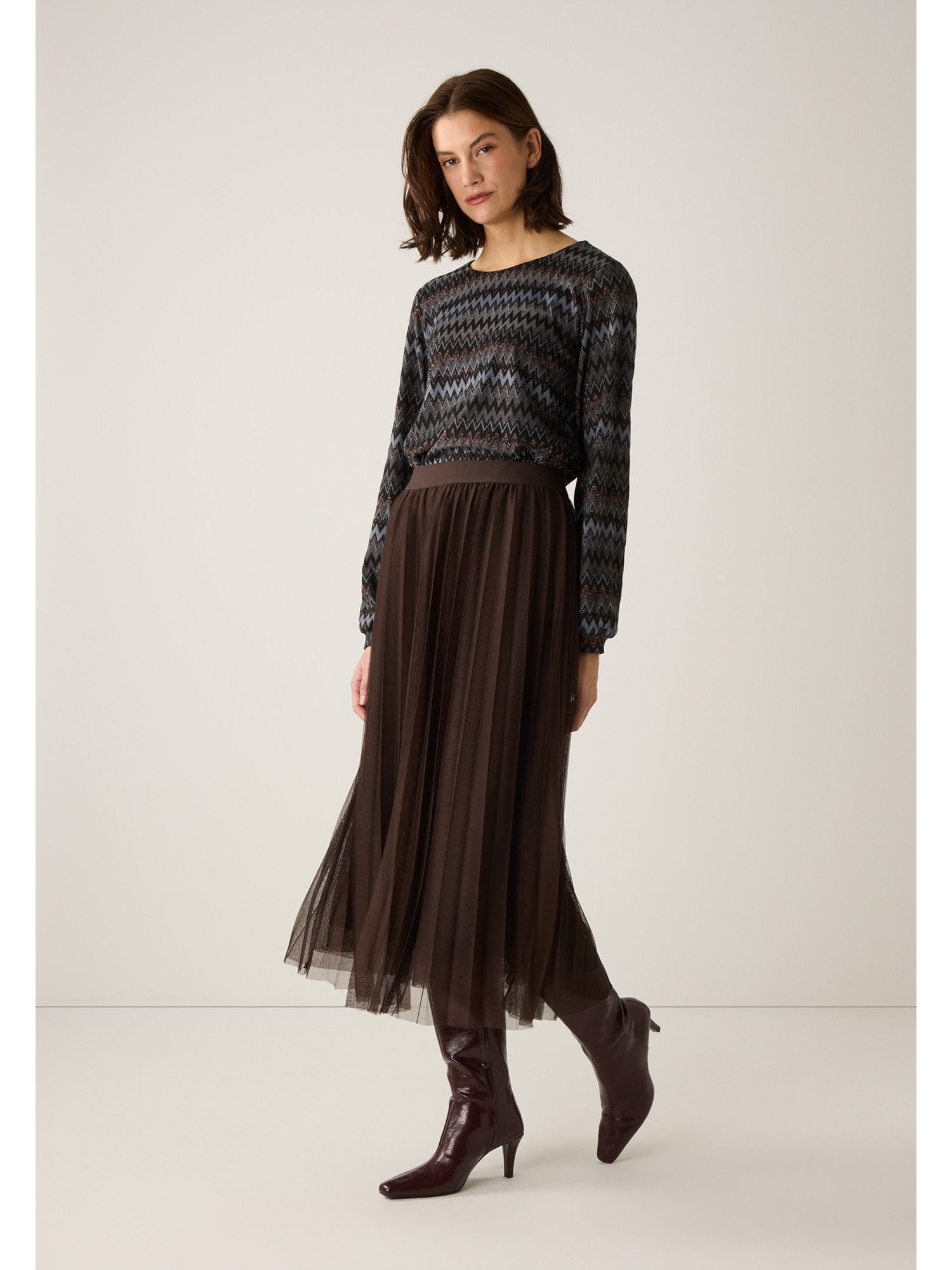 MORE&MORE Blusenshirt weites, gemustertes Blusenshirt günstig online kaufen