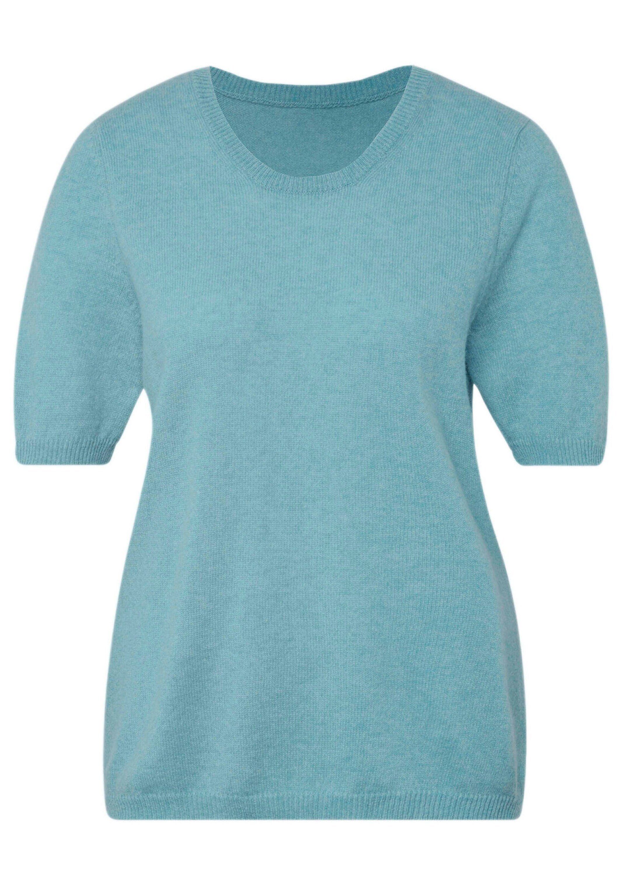 Kurzgröße: GOLDNER Kurzarmpullover aqua