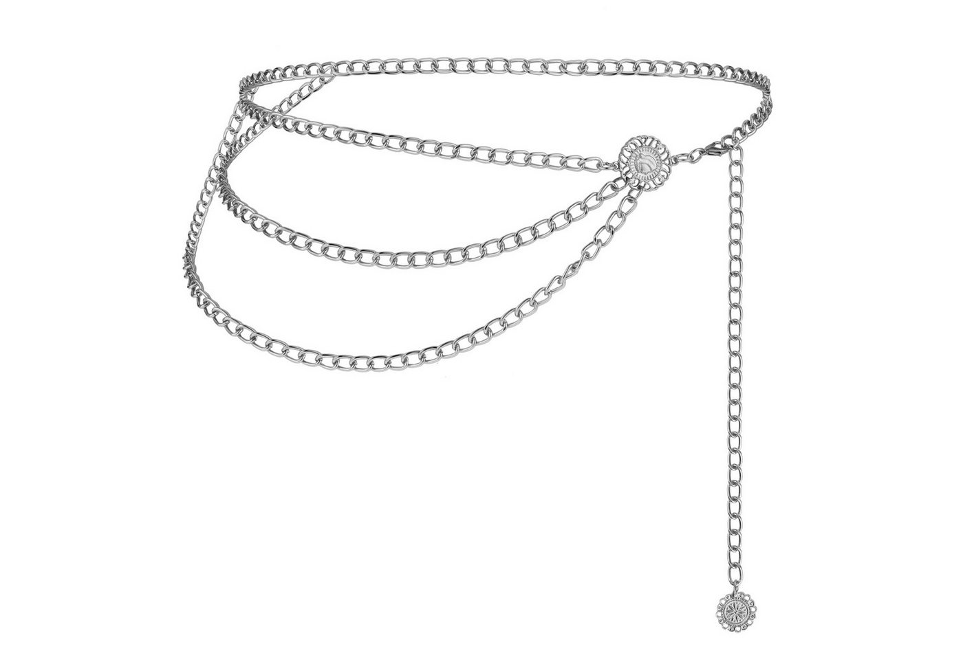 Zaewry Taillengürtel Damen Concho Kettengürtel taillenkette Taille Gürtel Verstellbarer Metall Western Cowgirl Gürtel