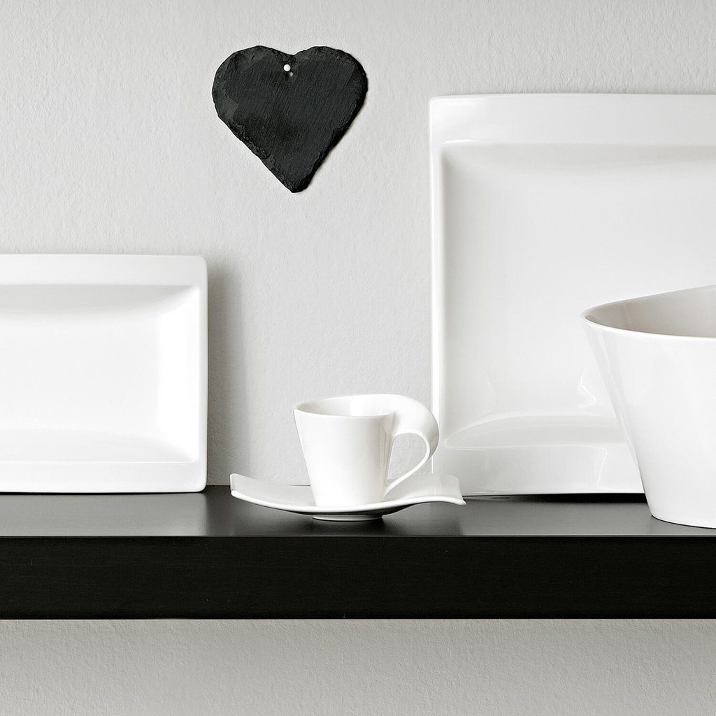 Villeroy & Boch Untertasse NewWave Mokka-/Espresso-Untertasse, (1 St), Premium Porcelain, mikrow.- & spülm.sicher, Made in Germany