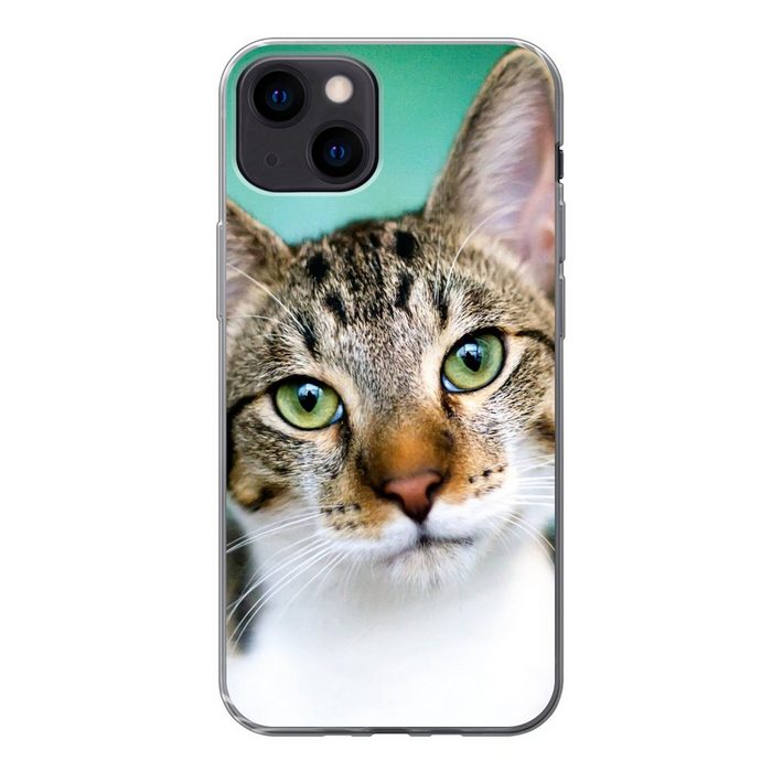 MuchoWow Handyhülle Katze - Porträt - Augen Handyhülle Apple iPhone 13 Smartphone-Bumper Print Handy