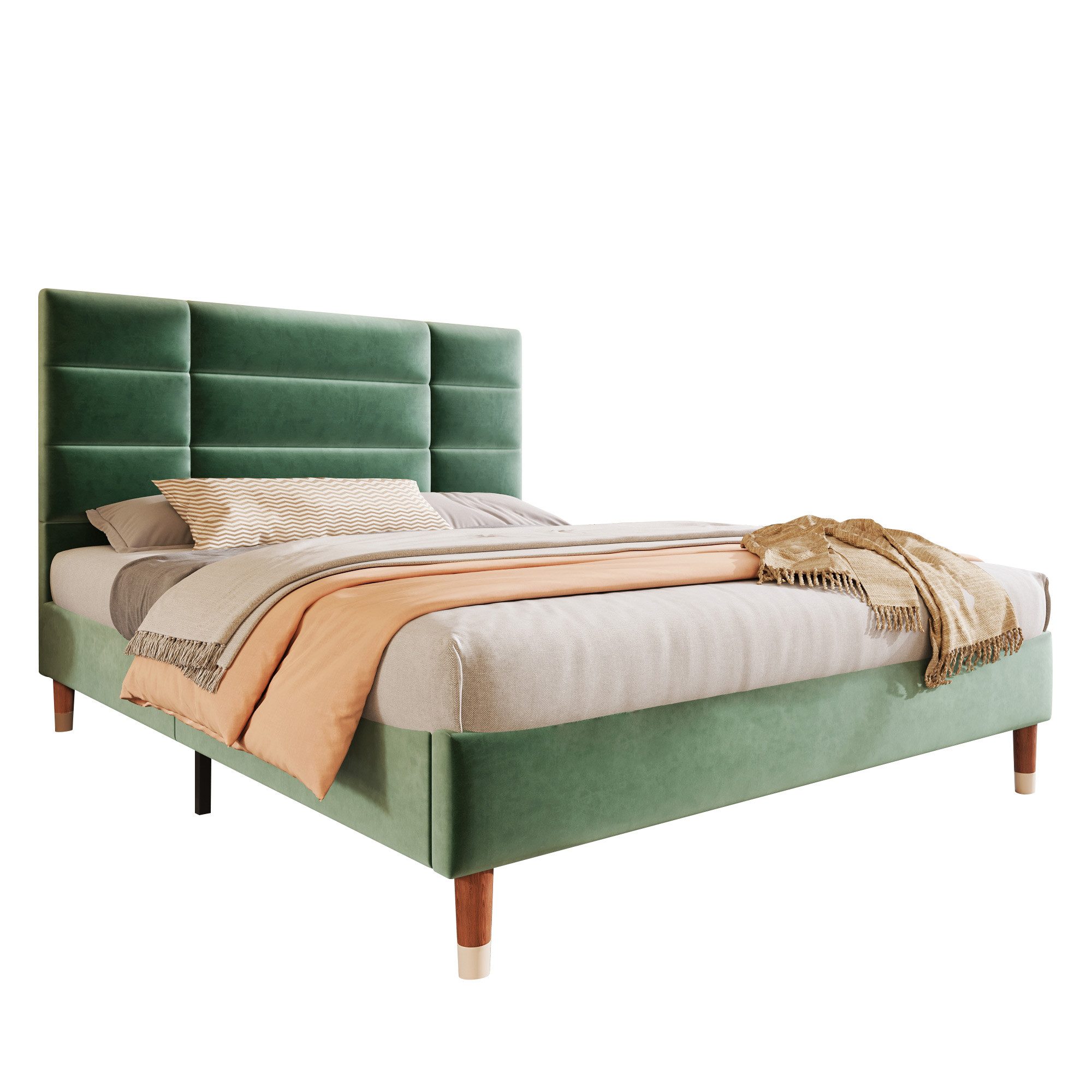 Flieks Polsterbett, Doppelbett Holzbett mit Lattenrost günstig online kaufen