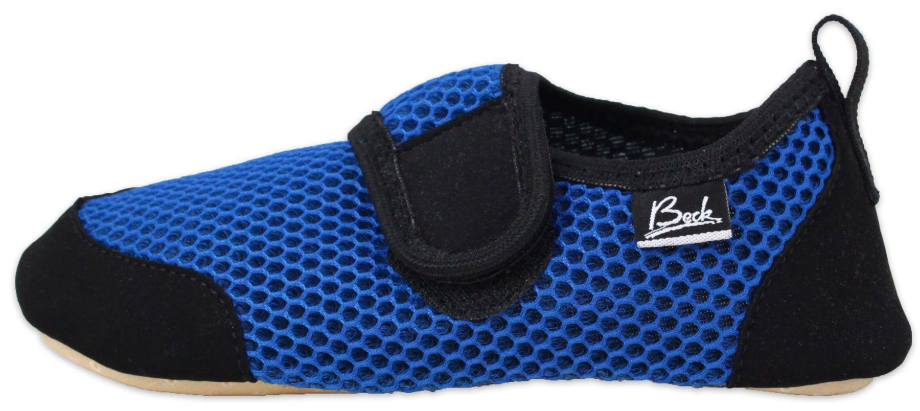Beck BECK-BUDDIES - Indoor-Aktiv-Schuh mit atmungsaktiver Sohle Hausschuh Klettverschluss, Gefühl des Barfußlaufens, Gesunde Fußentwicklung blau