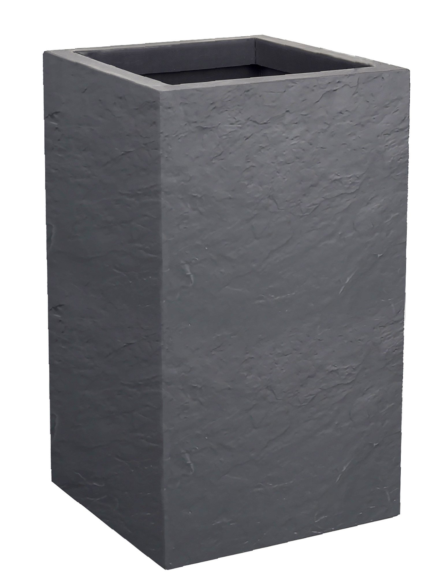 ONDIS24 Blumentopf Pflanzkübel Vulkan, 36L Pflanzvolumen, rechteckig, Blumenkasten, mit Wasserspeicher in Schieferoptik, Balkon Terrasse, Blumenkübel