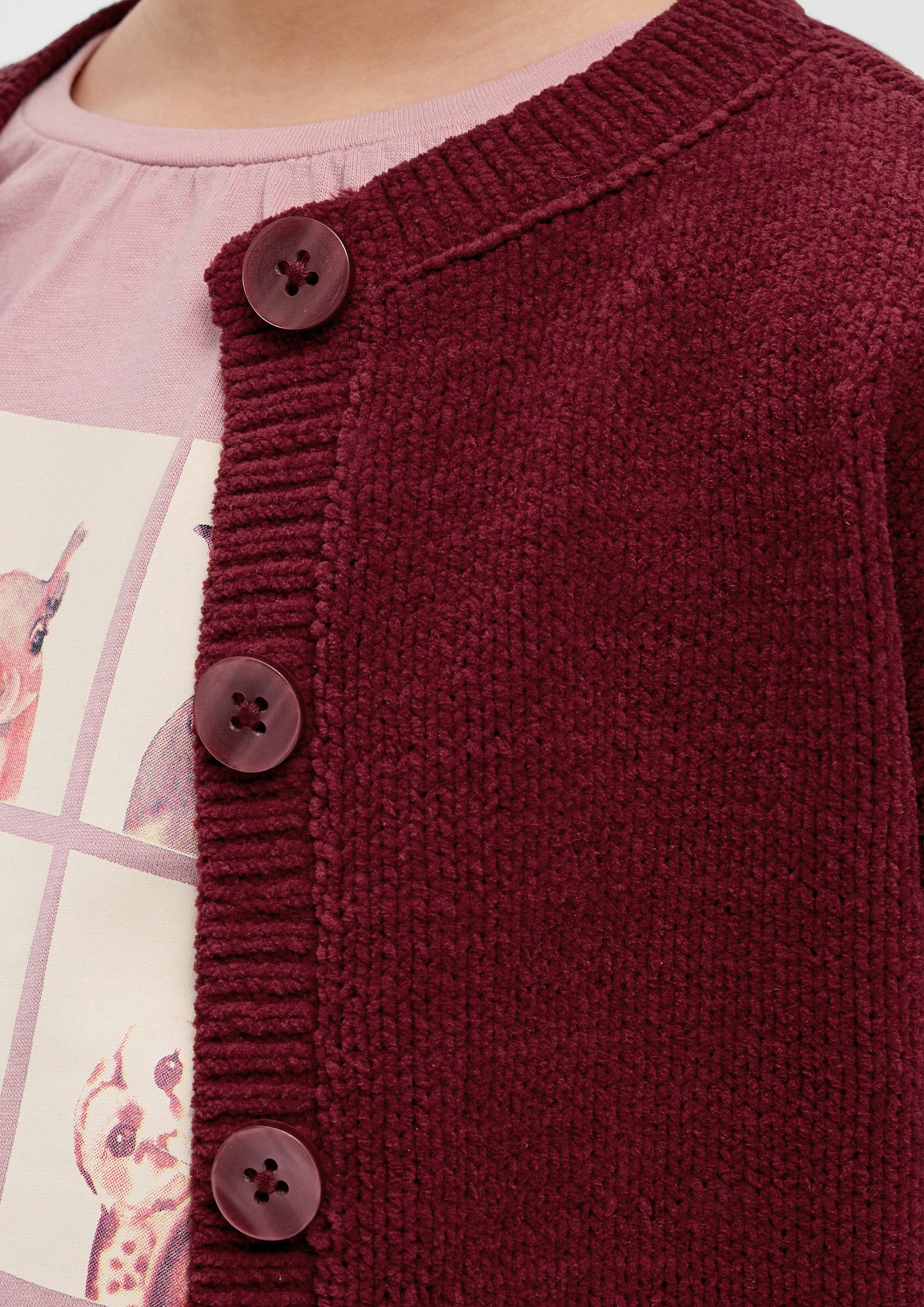 s.Oliver Cardigan Strickjacke Verkürzte Strickjacke mit Knopfleiste
