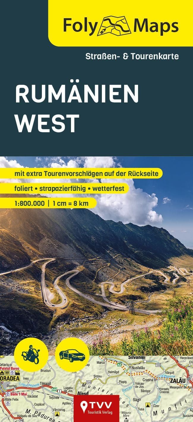 Reiseführer FolyMap Rumänien West Straßen- und Tourenkarte 1:800 000, foliert, w diverse