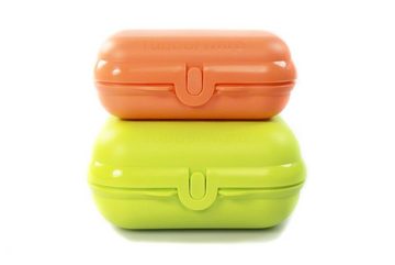 TUPPERWARE Lunchbox Twin Größe 3 limette + Größe 2 orange + SPÜLTUCH