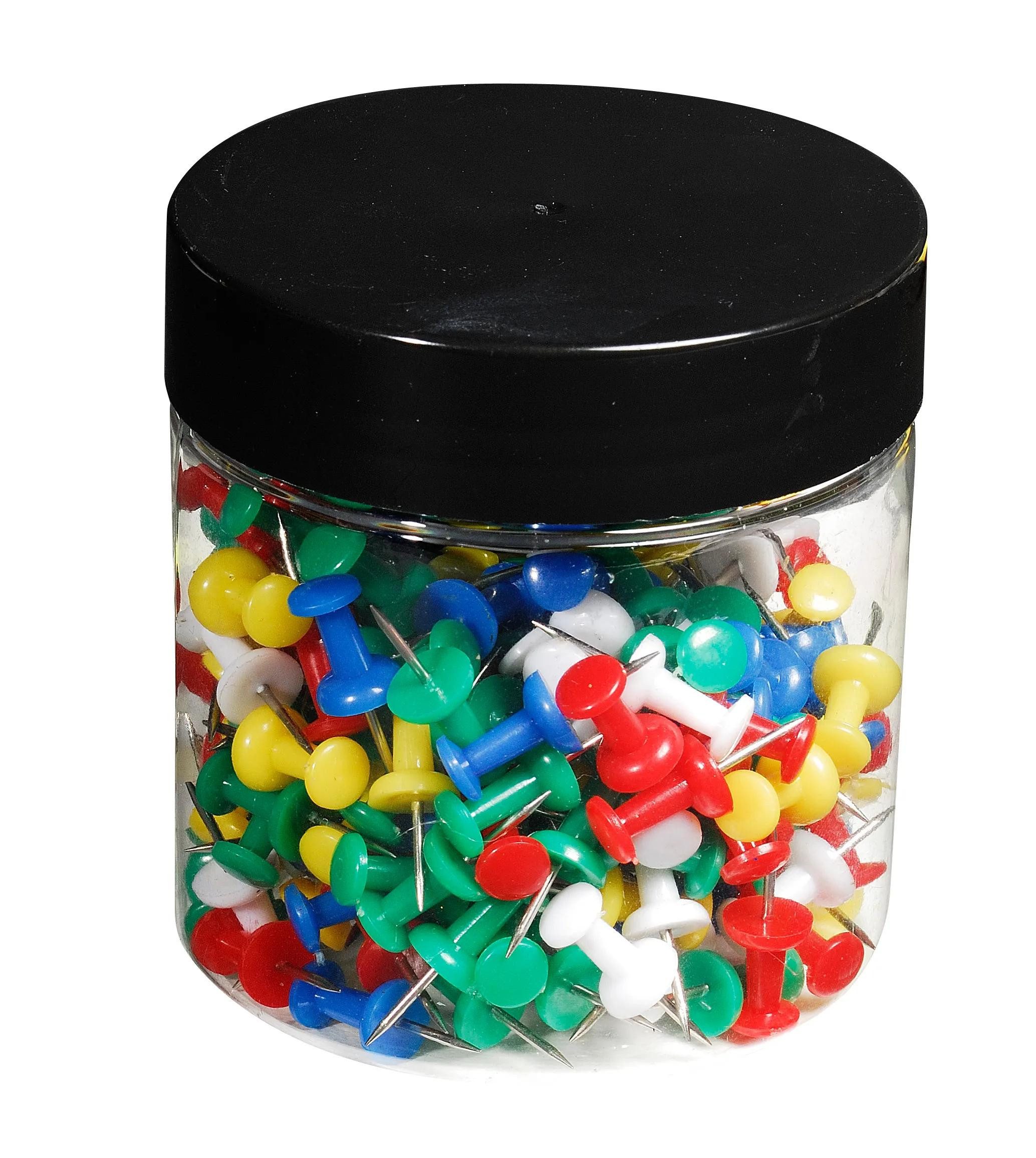 EXACOMPTA Pinnnadel Blisterbox 200x Pinnwandnadeln Push Pins Ø10mm 7mm sortiert 14769E, Stossnadeln und Reissnägel