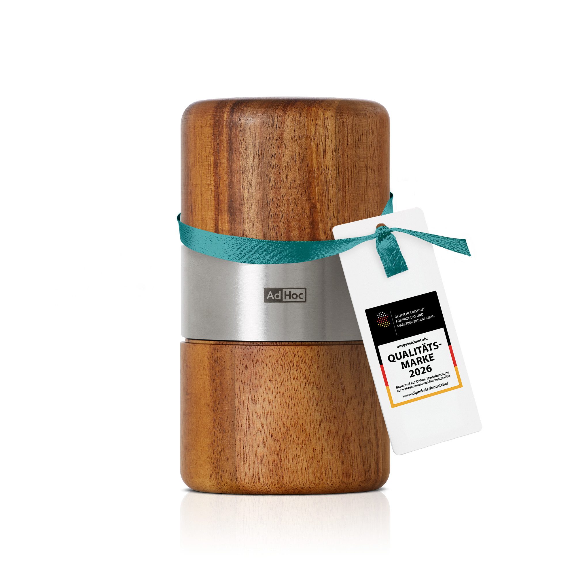 AdHoc Muskatmühle aus Holz MUSKATO manuell, hochwertige Gewürzmühle, auch für Tonkabohnen