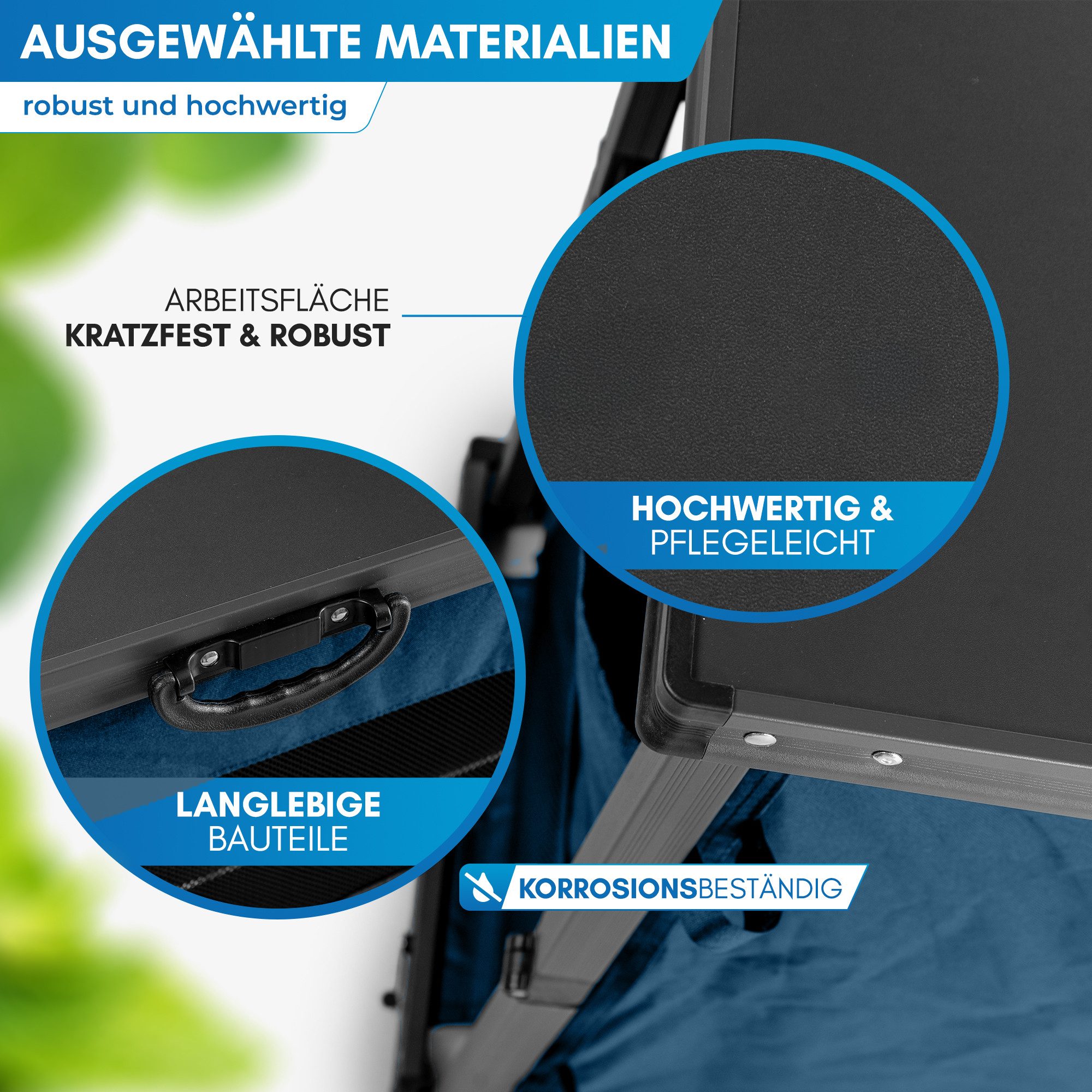Nordmut Campingschrank Campingküche faltbar 60x51x80 cm Outdoor Schrank (mobiler Camping Organizer 1-St. mit Türen & Fächern, Stahlrahmen, Tragetasche, wetterfest) klappbar, mit Türen, mehrere Fächer, Tragetasche