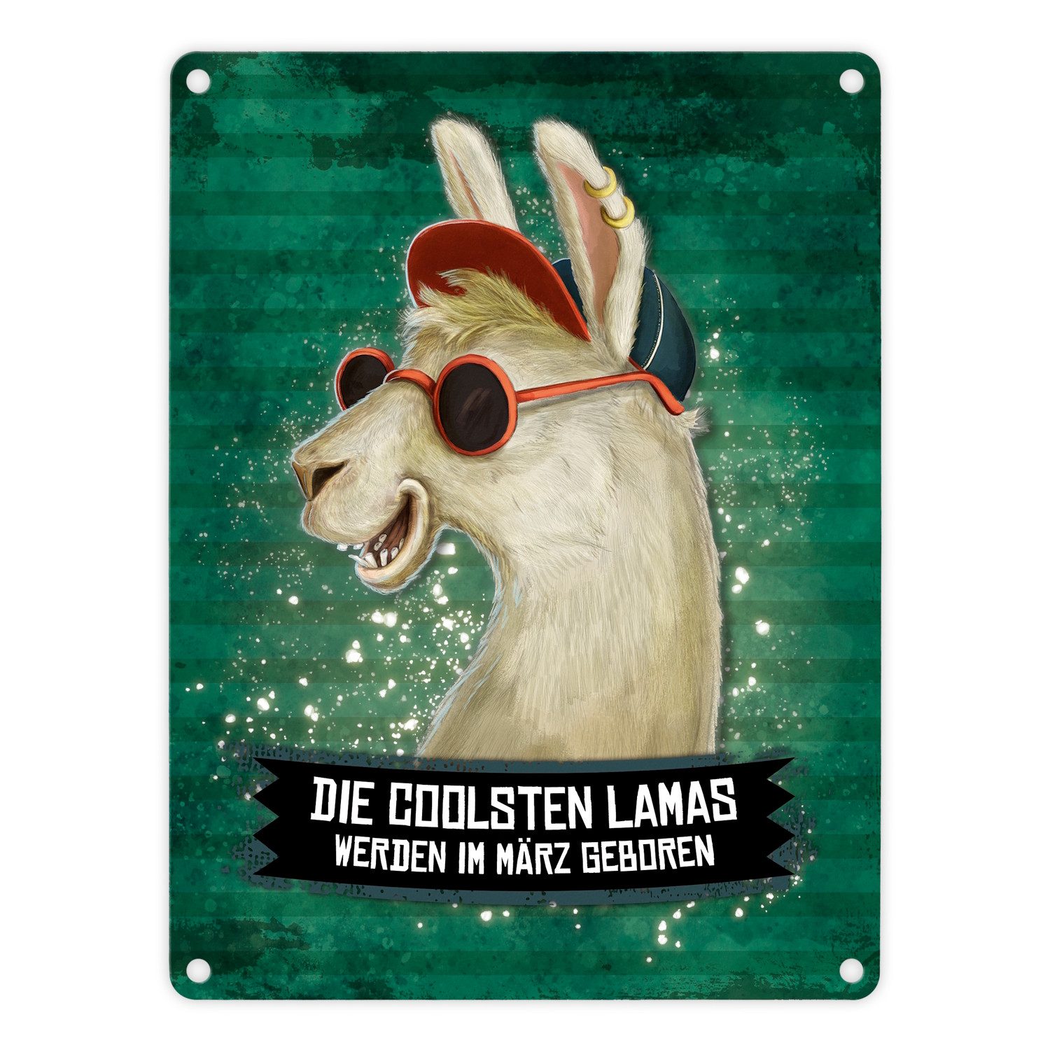 speecheese Metallschild Metallschild mit Spruch Die coolsten Lamas