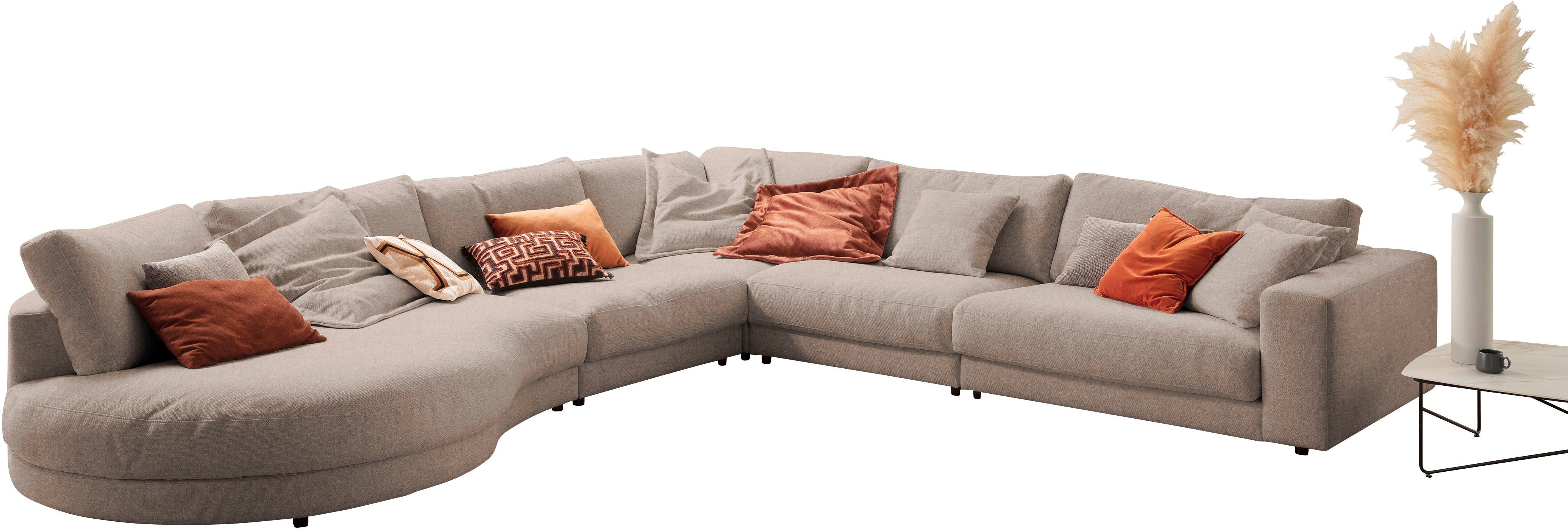 3C Candy Ecksofa Enisa II, bequem und komfortabel, Mega Familiensofa, L-Form, incl. 3 Flatterkissen, wahlweise mit Flecken-Schutz-Bezug Easy care