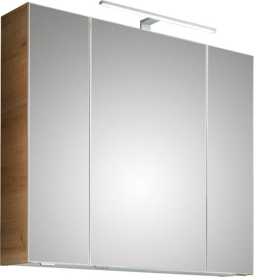 PELIPAL Spiegelschrank Quickset 353 Breite 80 cm, mit LED Beleuchtung