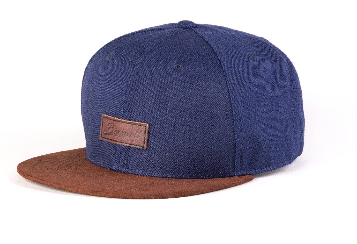 Bexxwell Snapback Cap für Kinder mit Lederpatch, Schirm in Wildlederoptik