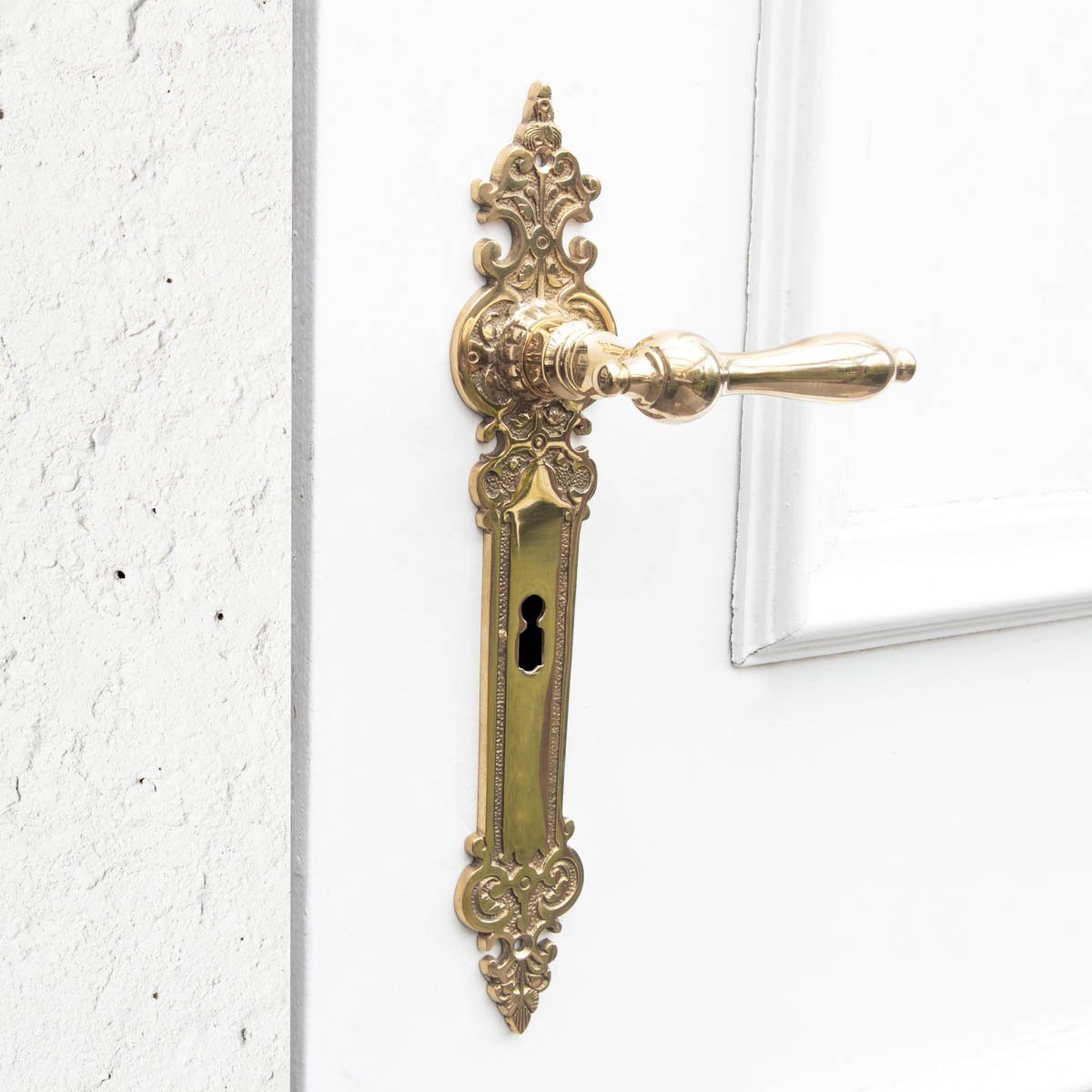 Antikas Türbeschlag Drückergarnitur für Zimmertüren- Edles Design, BB72, Messing glanz