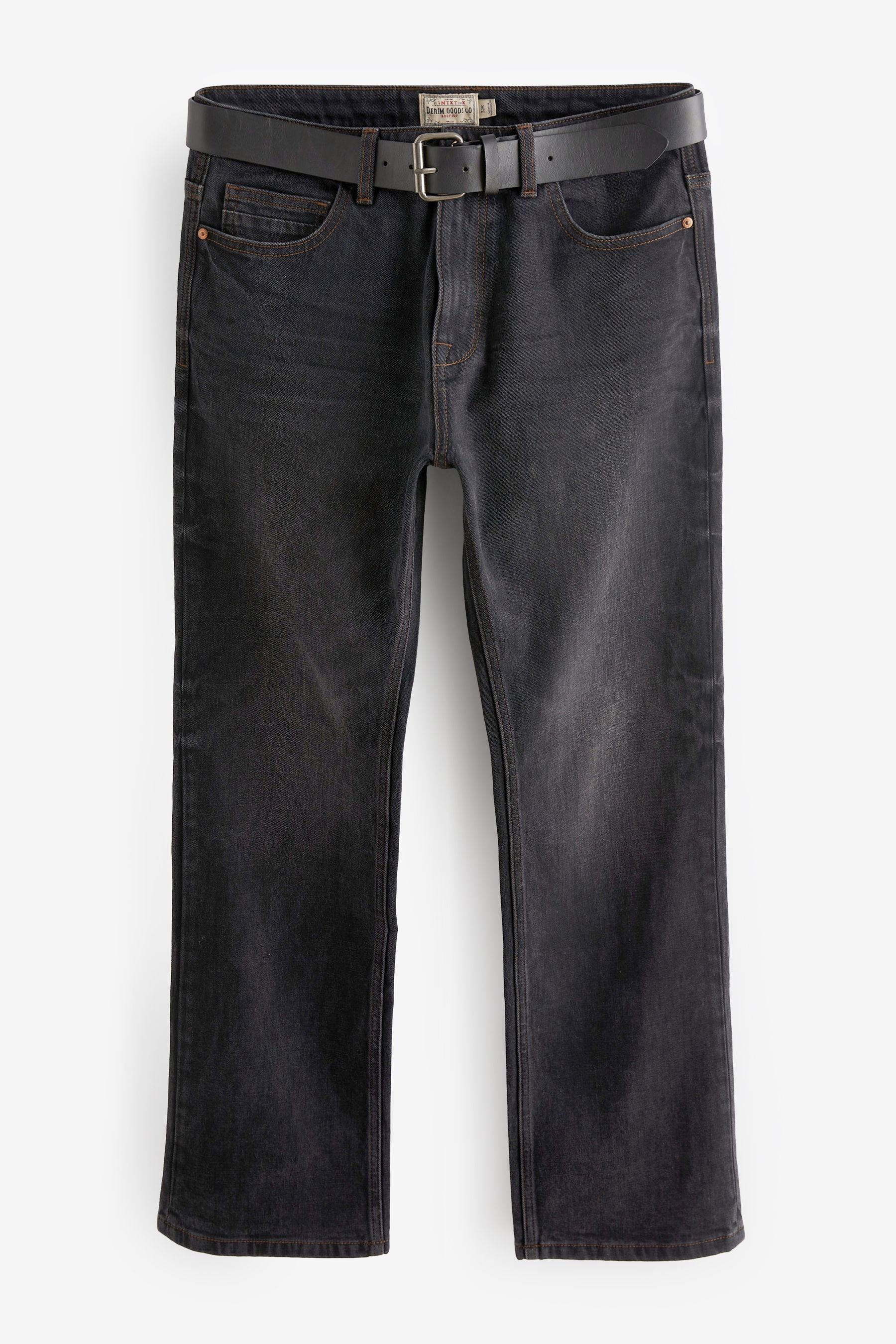 Next Straight-Jeans Straight Fit Jeans mit Gürtel - Bootcut (2-tlg) | Straight-Fit Jeans