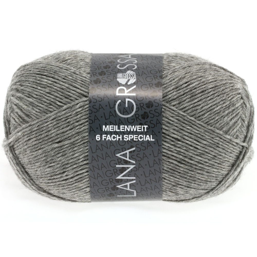 LANA GROSSA MEILENWEIT 6-FACH 150 g UNI 6-fach Sockenwolle für warme Füße Häkelwolle, 390 m (Nadelstärke 3 bis 4 mm für viele Muster und Strickideen, Warme und strapazierfähige 6-fach Sockenwolle), 150 g