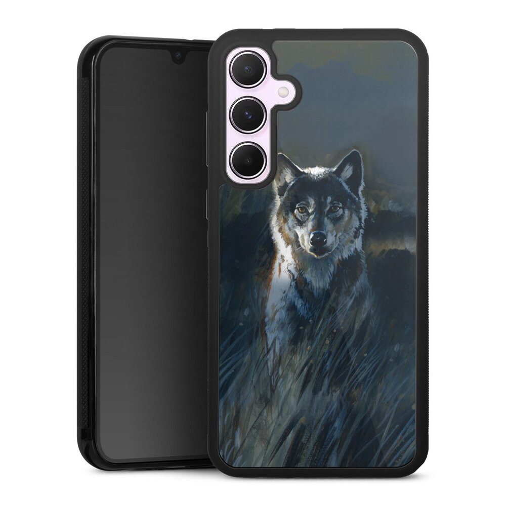DeinDesign Handyhülle Wolf Natur Malerei Wolf 2, Samsung Galaxy A55 5G Gallery Case Glas Hülle