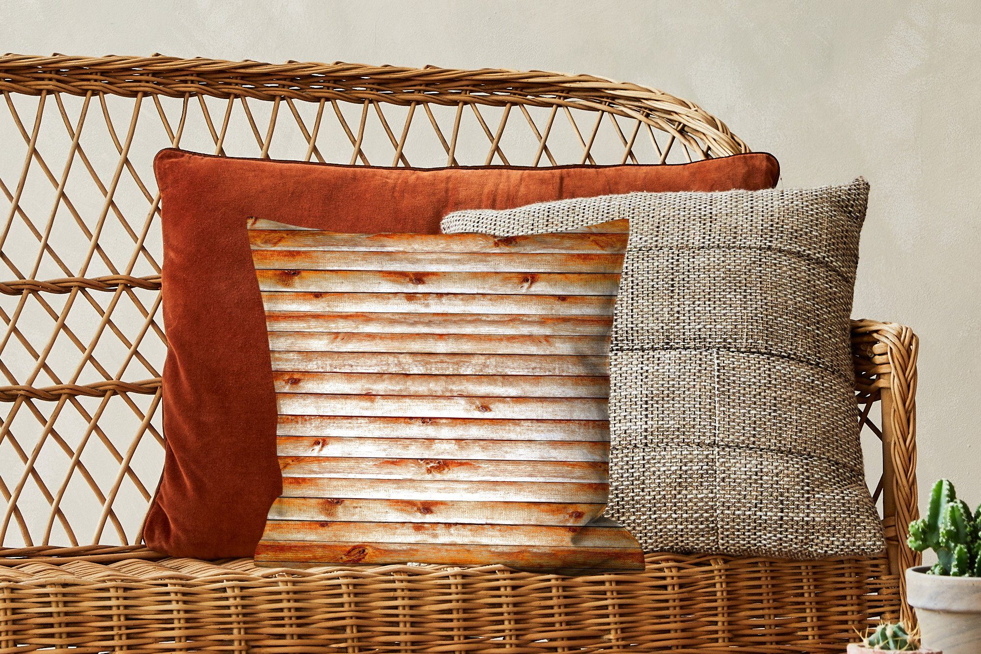 - Holz Zierkissen Schlafzimmer, Regale - für MuchoWow mit Sofakissen Deko, Wohzimmer, Dekokissen Füllung Vintage,