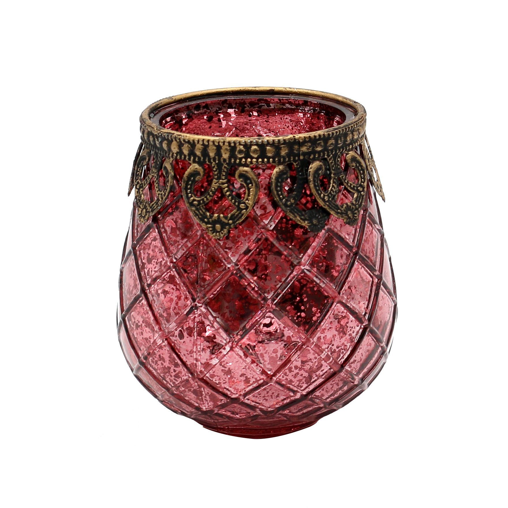 Dekohelden24 Kerzenständer Orientalische Designer Kerzenhalter, Größe und Farbe über Dropdown-Men (Stück) rot