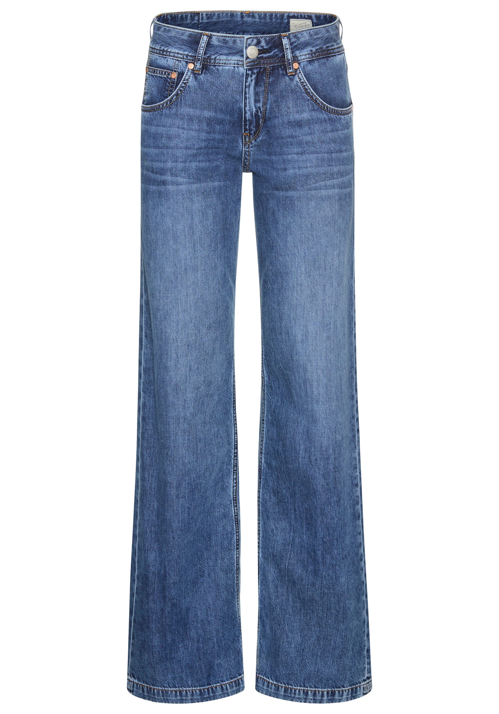 Herrlicher 5-Pocket-Jeans Edna Denim Light mit ausgestelltem Bein