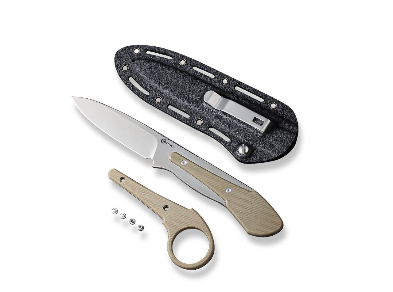 CIVIVI Universalmesser CIVIVI Varius G10 Tan feststehendes Messer mit Kydexscheide, (1 St), Wechselgriff, Scheide inklusive