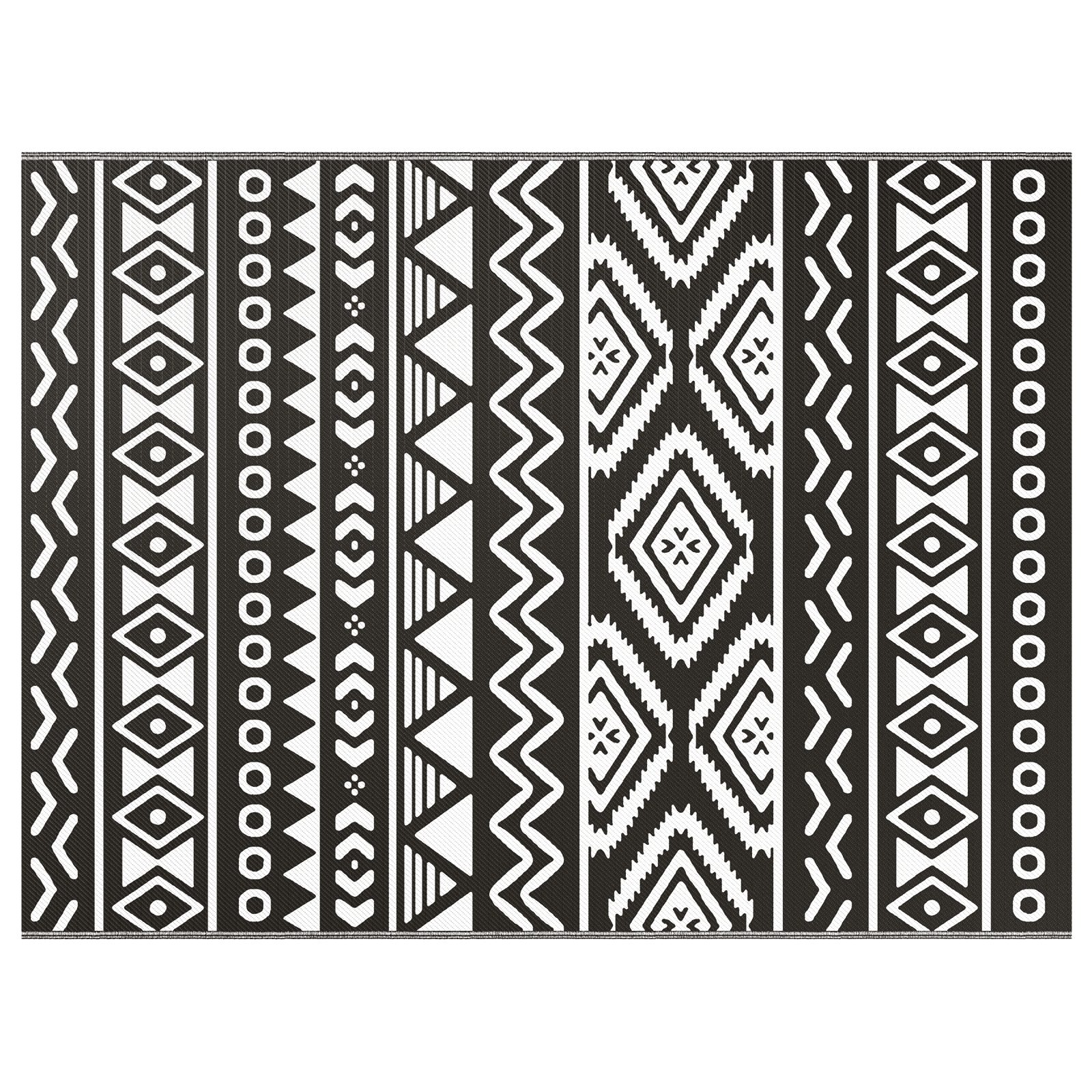Outdoorteppich Outdoor Teppich ARAKIL Schwarz und weiß Polypropylen 300 x 400 cm