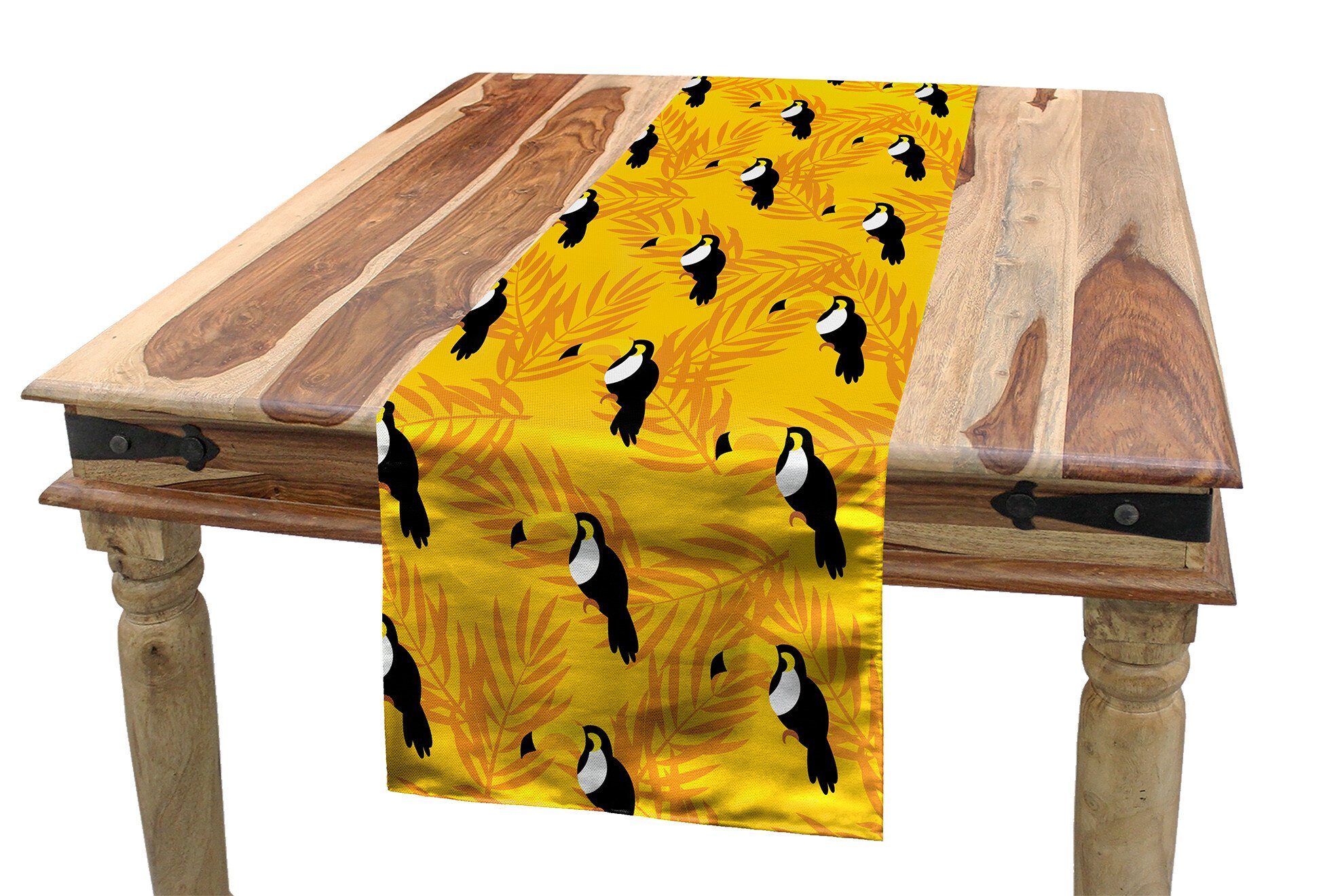 Abakuhaus Tischläufer Dekorativer Küche Vögel Tischläufer, Rechteckiger Wildlife Exotische Esszimmer Hawaii Fauna