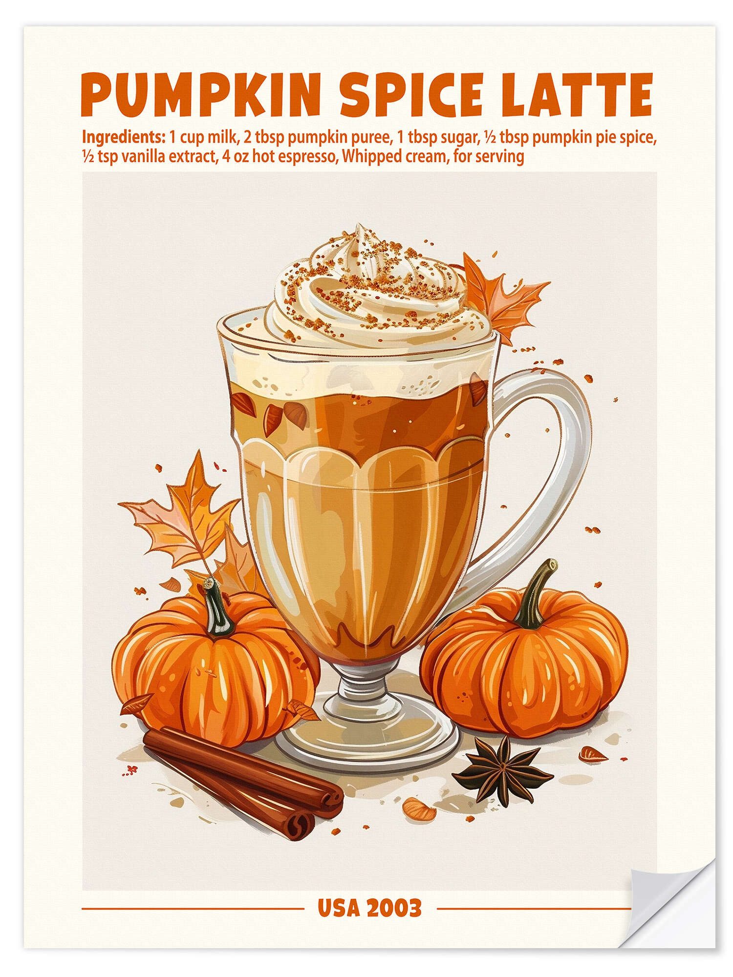 Posterlounge Poster TAlex, Pumpkin Spice Latte, günstig online kaufen