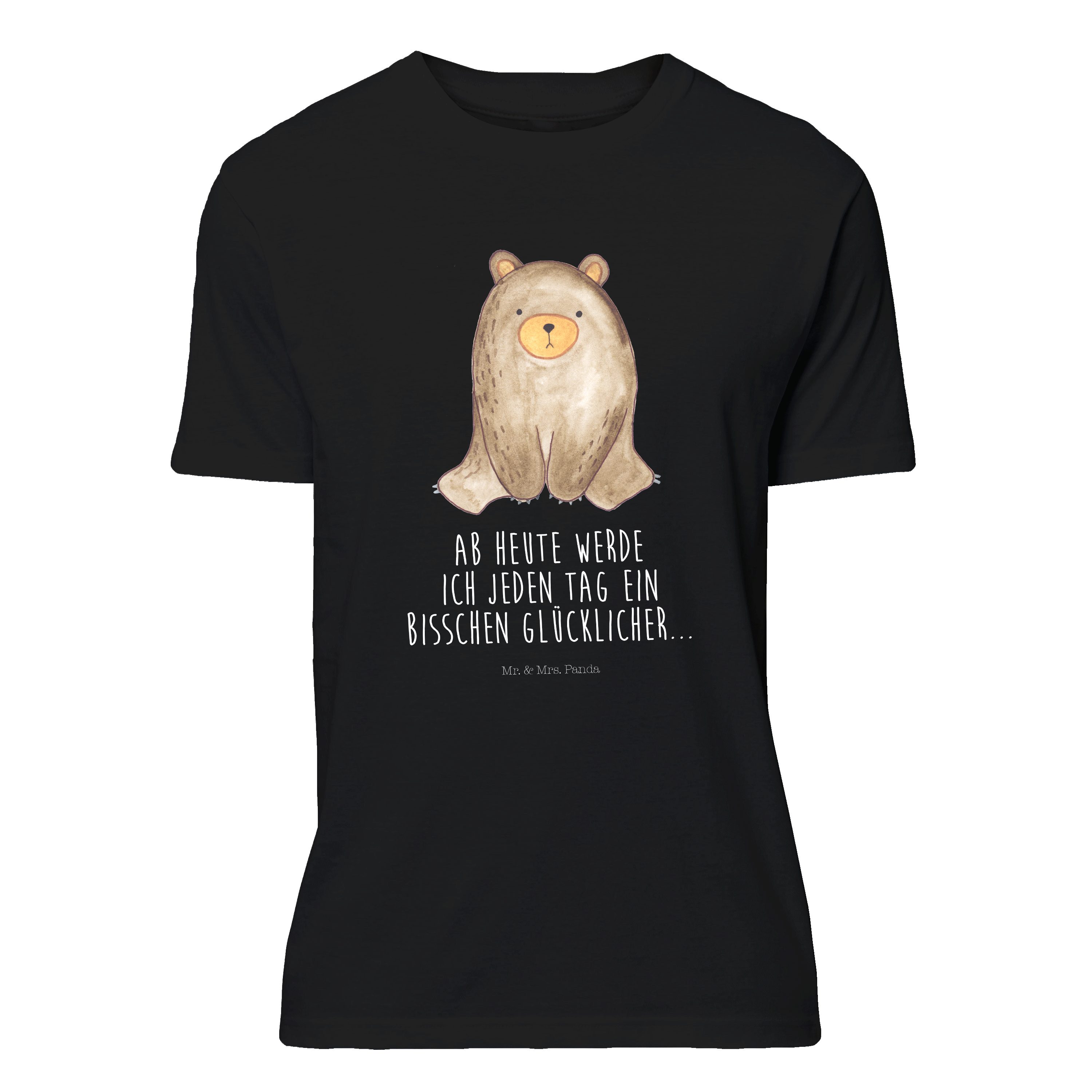 T-Shirt Bär sitzend - Schwarz - Shirt, T-Shirt