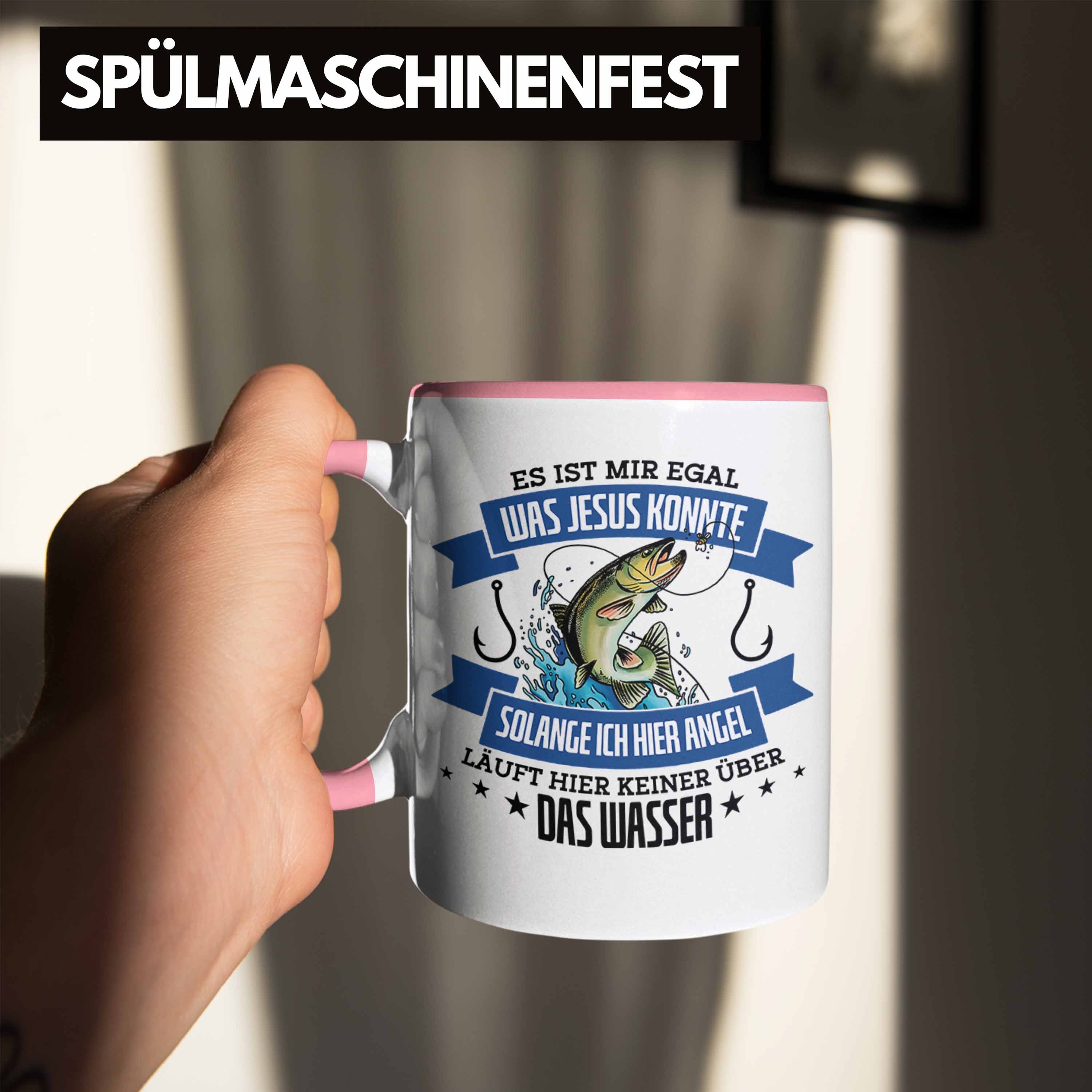 Lustiger Geschenkidee Rosa Tasse Lustige Angler Tasse für Spruch Trendation