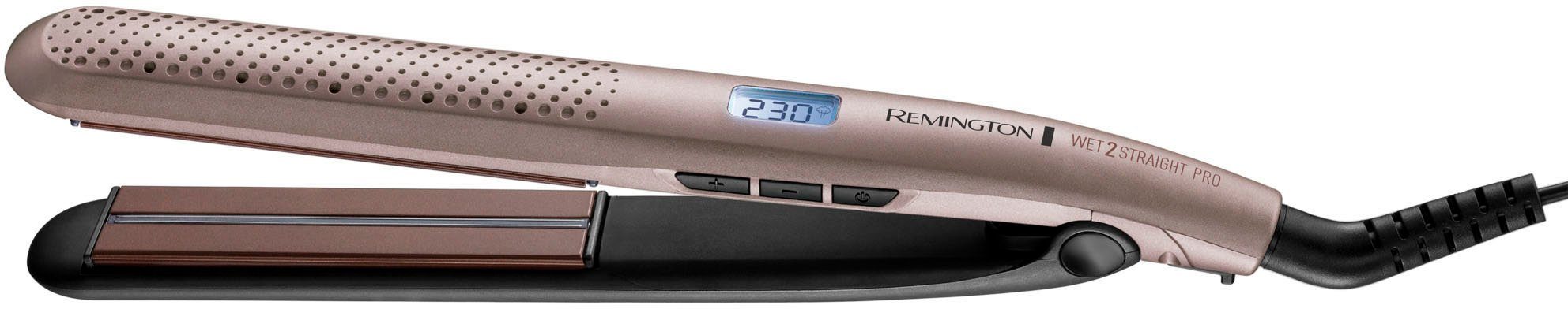 Remington Glätteisen S7970 WET 2 STRAIGHT PRO Keramik-Beschichtung, für gesunde Ergebnisse in der 1/2 Zeit, kein Föhnen notwendig