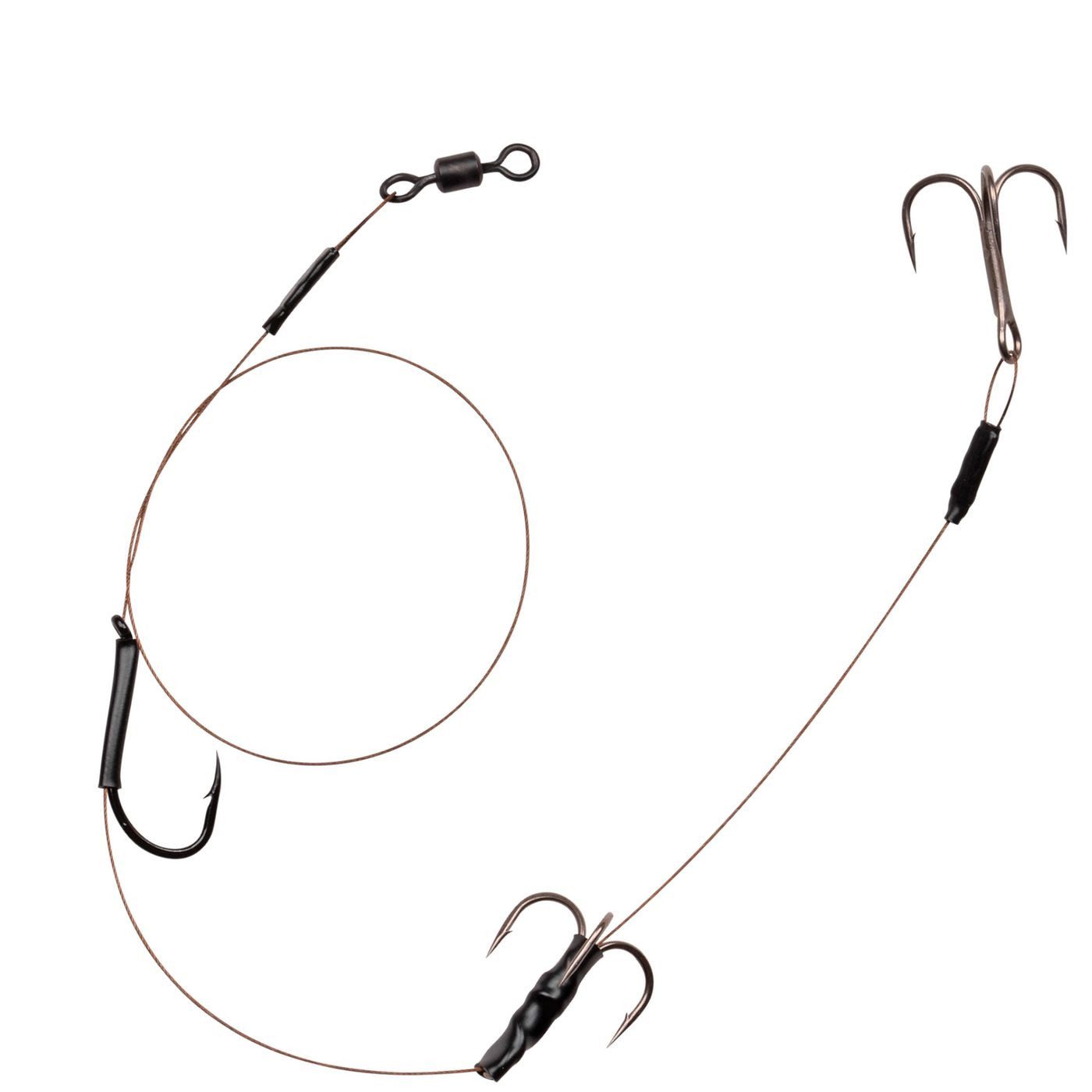 Vorfachschnur Spro HD Baitfish Rig Stahlvorfach 7x7 mit Einzelhaken + 2 Drillingen