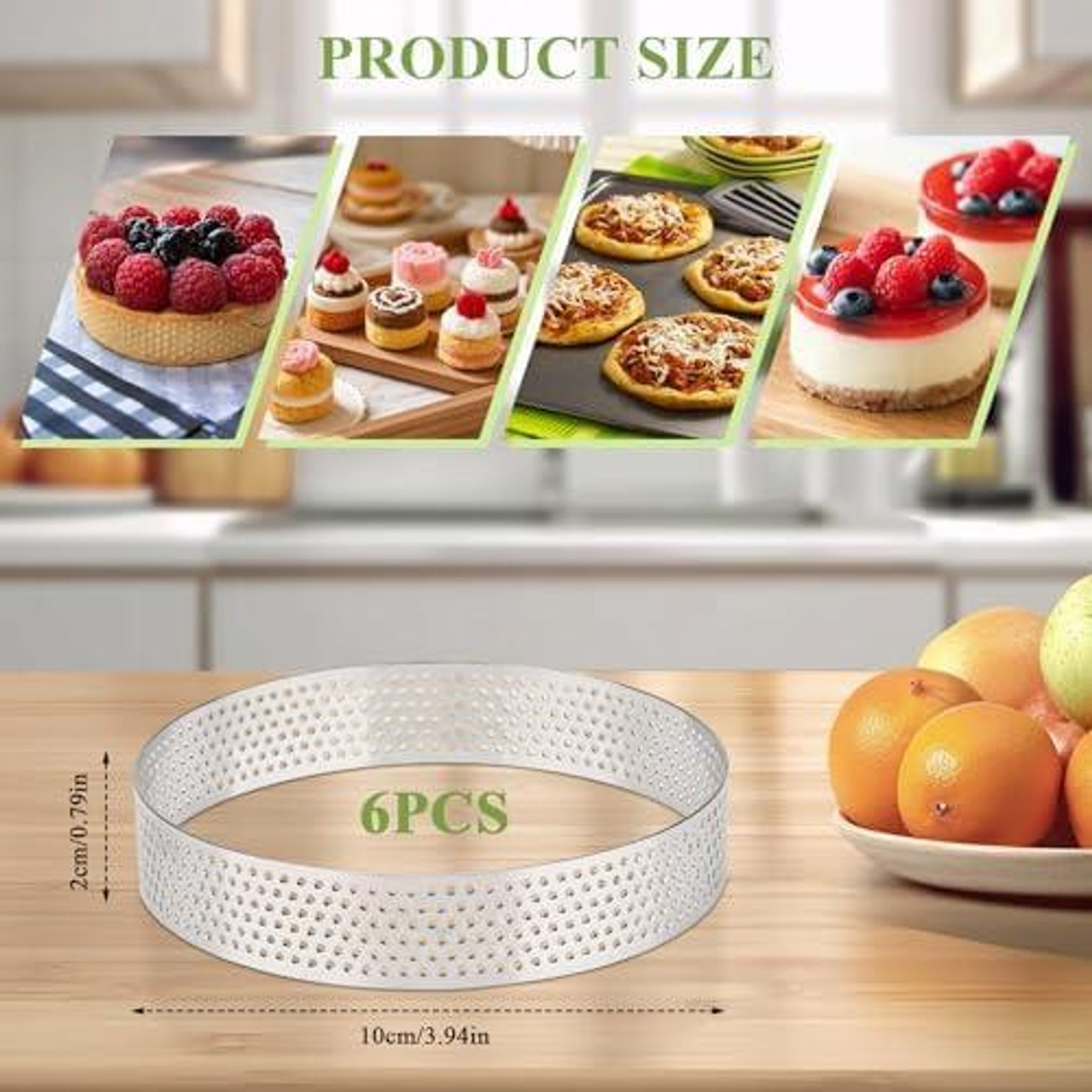 FELIXLEO Tortenring 6 Dessertringe 10cm Edelstahl Backringe Tartelette Förmchen