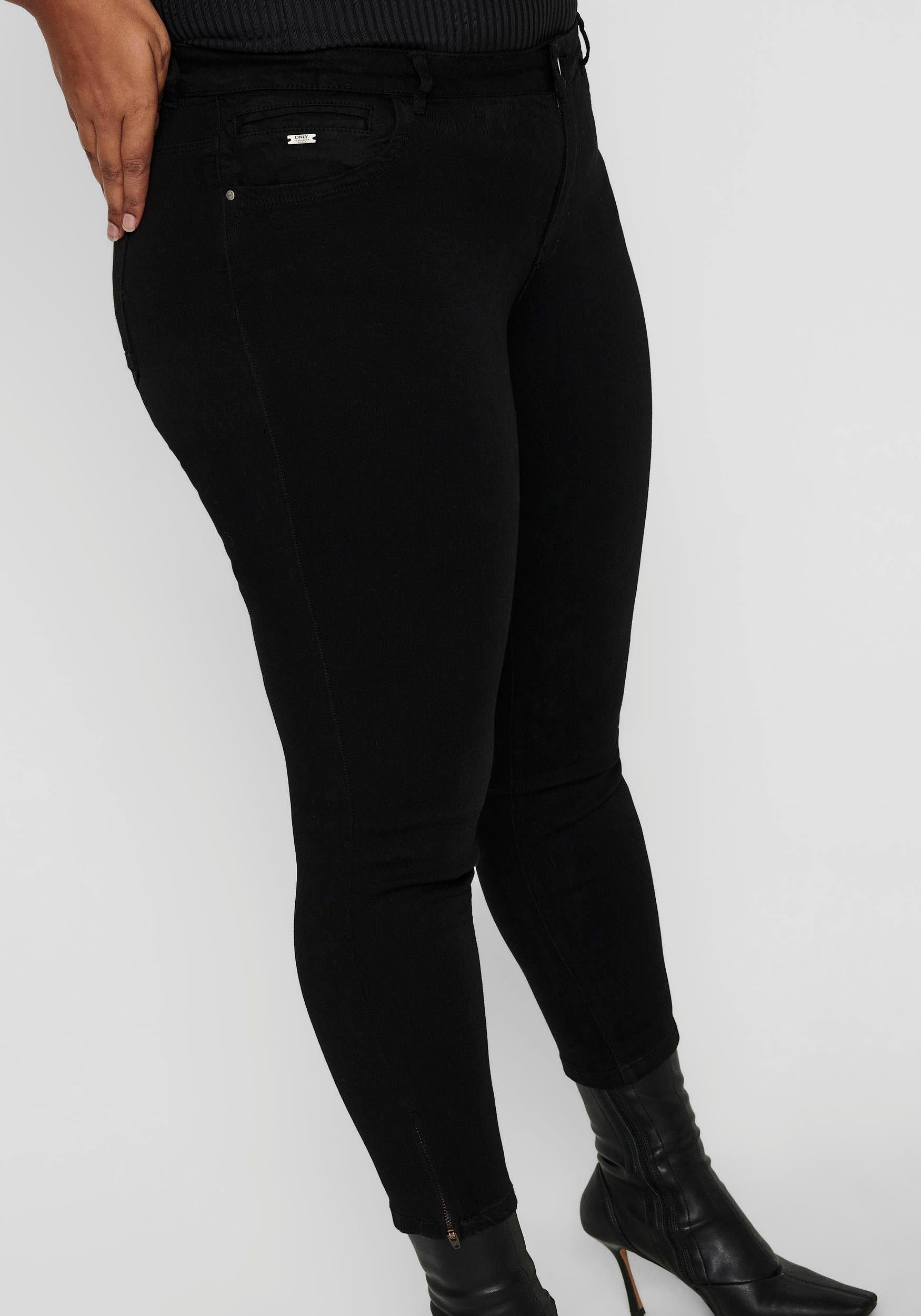 ONLY CARMAKOMA Skinny-fit-Jeans CARKARLA REG SK ANKLE ZIP JNS mit Reißverschluss am Beinabschluss