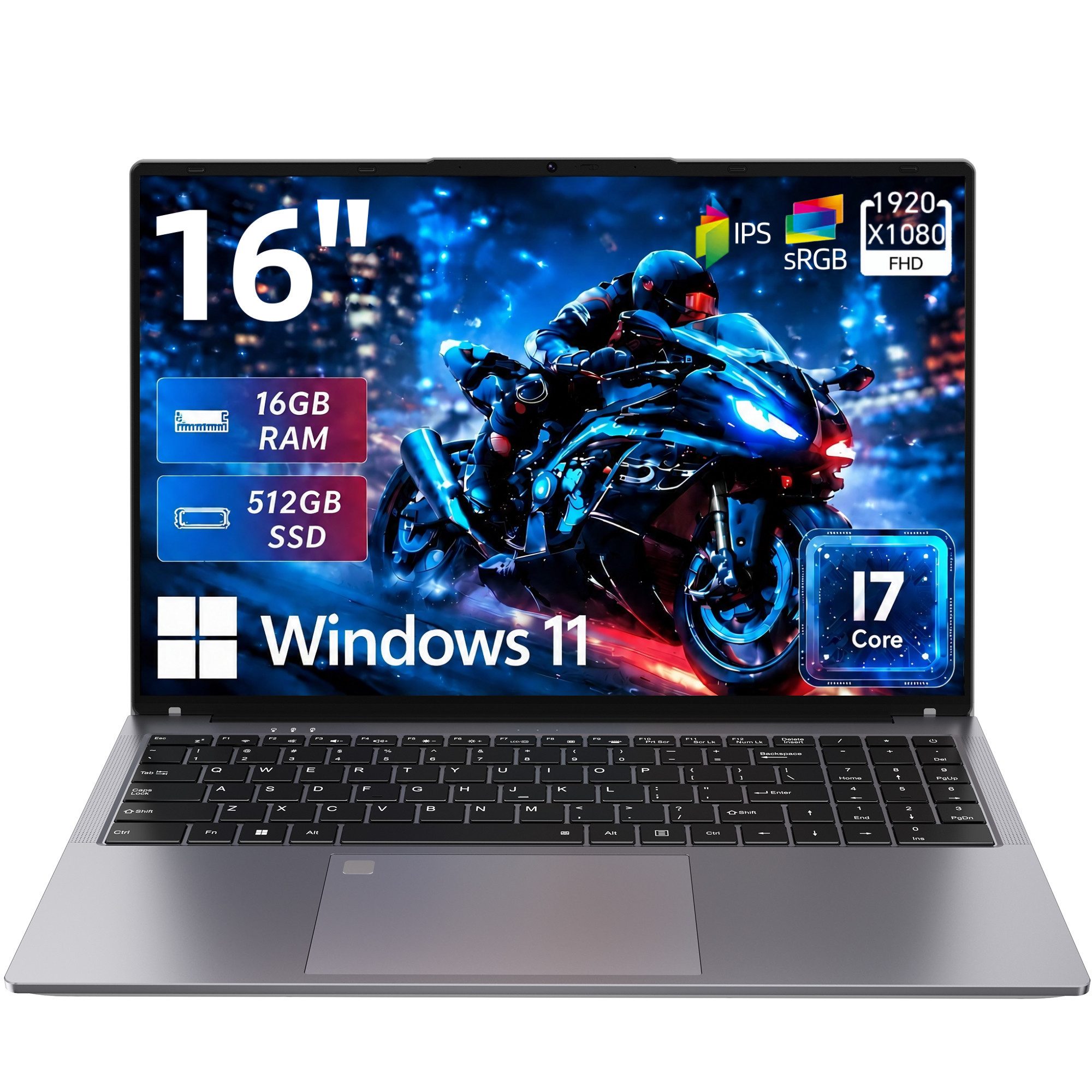 MENGHU Intel i9-i7-i5 Hochleistungs-Laptop Fingerabdruck RGB-Beleuchtung Notebook (Intel Core i7, 16 GB, 512 GB SSD)