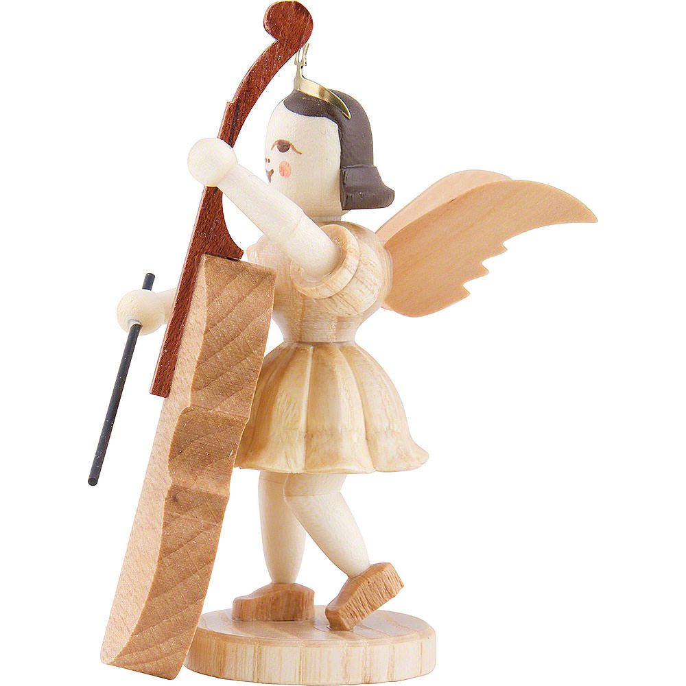 Blank Kunstgewerbe Dekofigur Kurzrockengel mit Bass, natur (6,6cm) von Blank Kunsthandwerk