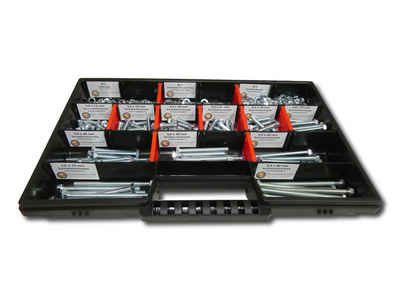 Schraubenbox24 Schrauben-Set Set mit Muttern Unterlegscheiben Federringen M5 // 12mm-80mm, (DIN 933,ISO 4017), 700 Teile