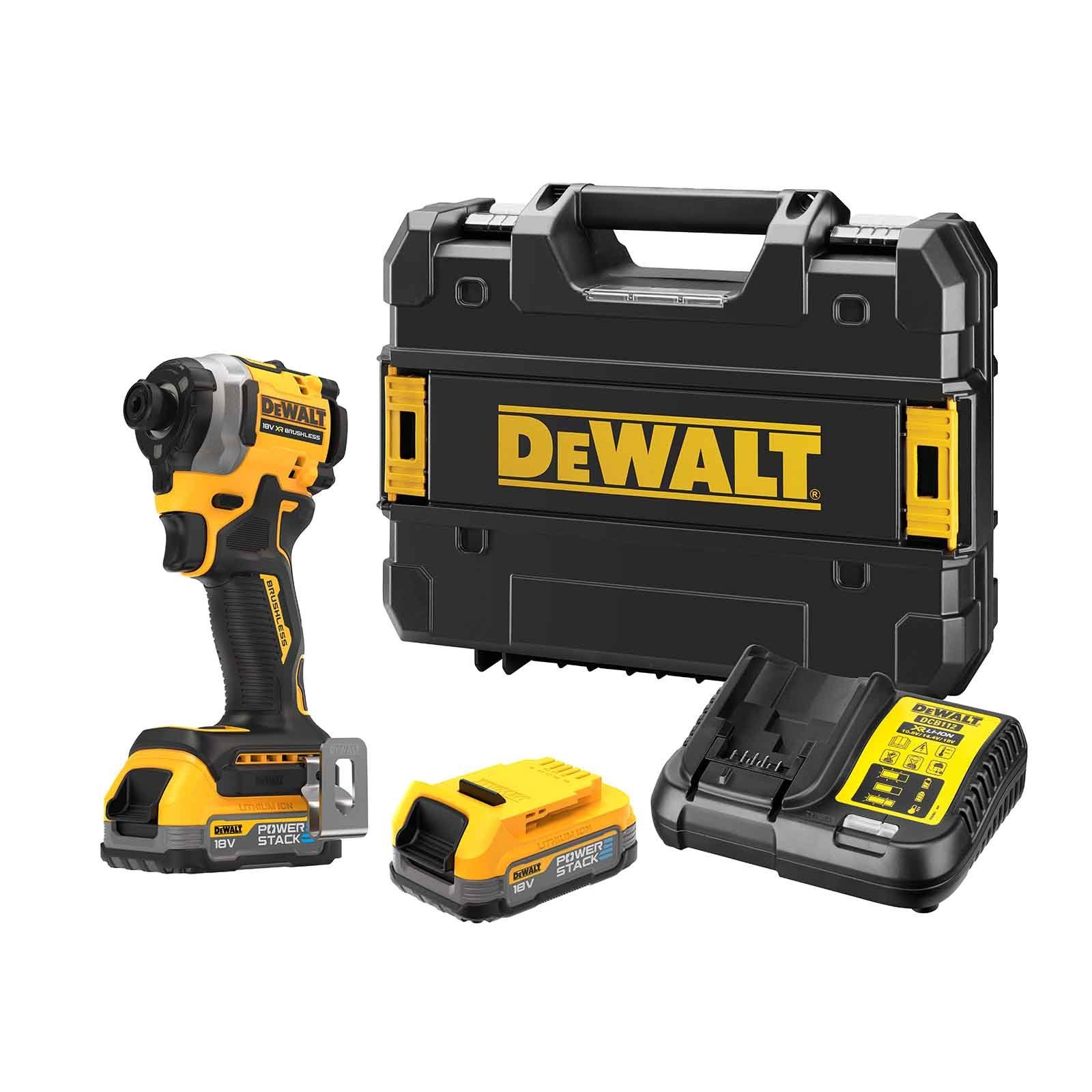 DeWalt Schlagschrauber DeWALT Akku-Schlagschrauber DCF850E2T-QW, 18V Power-Stack Akku 1,7Ah, 1 Nm, (Set)