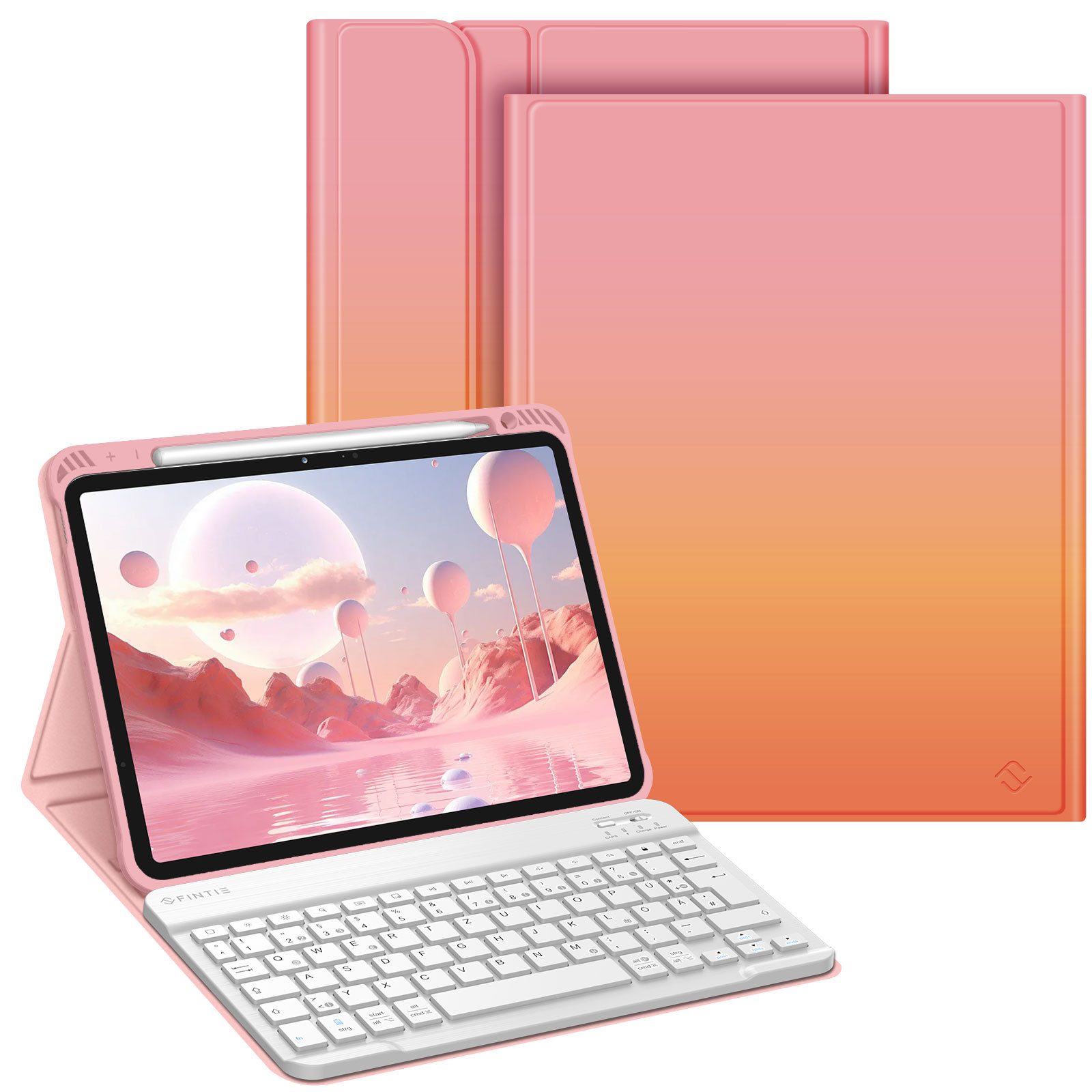 Fintie Tablet-Hülle für iPad Air 11'' M4/M3/M2(2026/2025/2024), iPad Air 5/4 Gen 2022/2020 10,9 Zoll, mit magnetisch abnehmbarer Tastatur, TPU Rückschale mit Stifthalter
