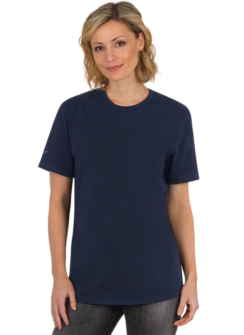 Trigema T-Shirt TRIGEMA T-Shirt aus 100% Biobaumwolle navy-C2C | Sport-T-Shirts