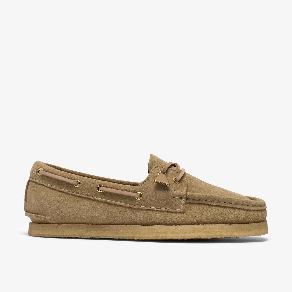 Clarks Clarks - Godney Boat. Maple Suede - Beige Schnürschuh