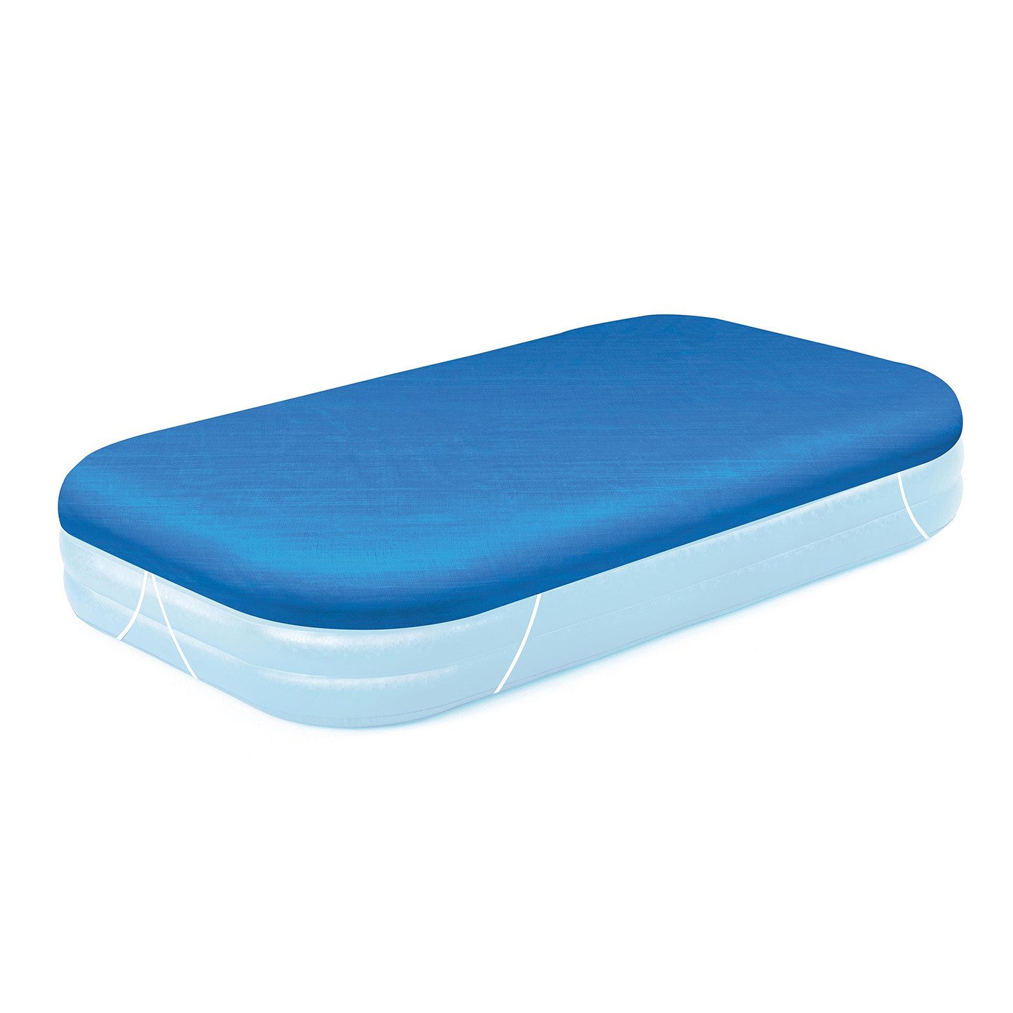 Bestway Pool-Abdeckplane PE Abdeckplane passend für 305 x 183 cm Family Pools, blau, eckig (Packung, 1-St., Inklusive Befestigungsseilen), blau, eckig