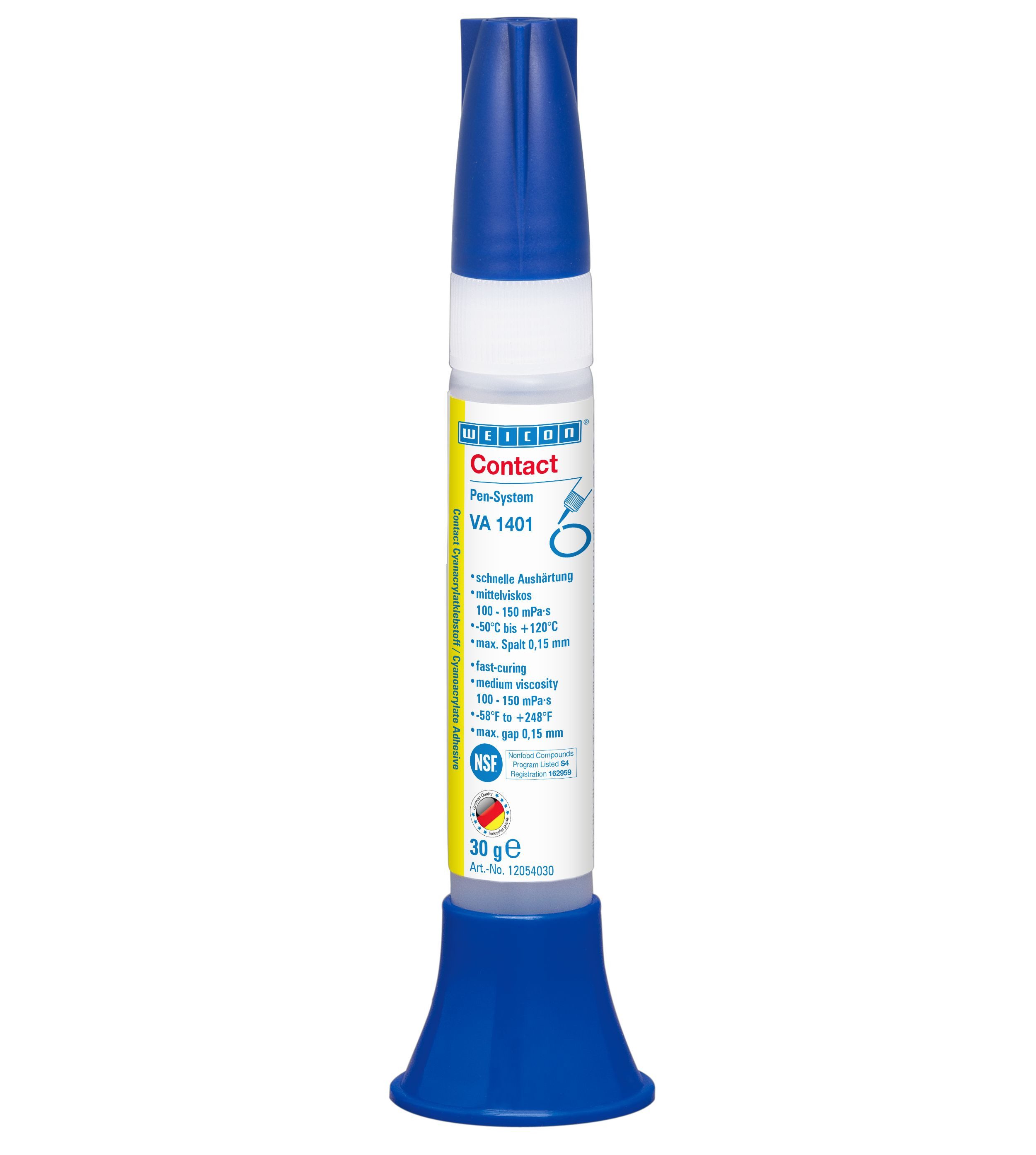 WEICON Sekundenkleber VA 1401 Cyanacrylat-Klebstoff, (Pen), mittelviskos, schnelle Aushärtung, NSF-Zulassung