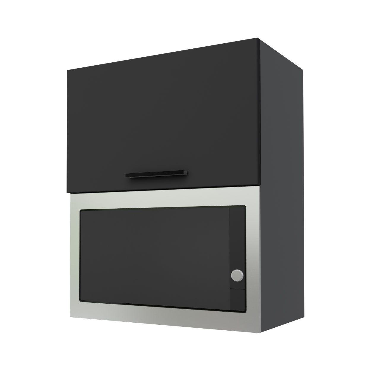 Feldmann-Wohnen Mikrowellenumbauschrank Bonn (W2MK/60, 1 Klappe, 1 Gerätefach, 1-St., moderne Optik, MDF Fronten) grau / graphit matt