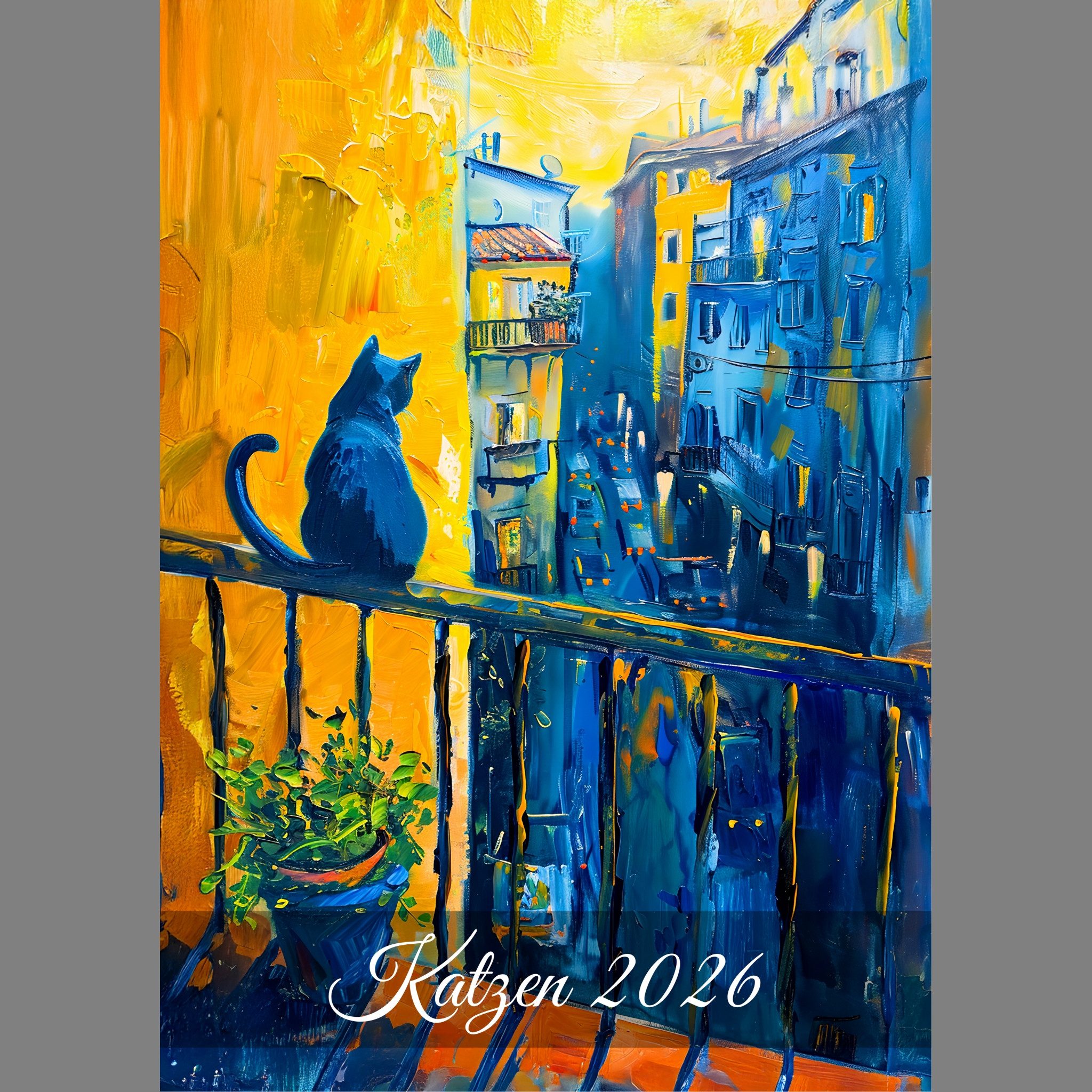 raxxa Wandkalender Katzen 2026 - hoch